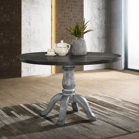 Roundhill Furniture Iris Round Pedestal Wood Dining Table