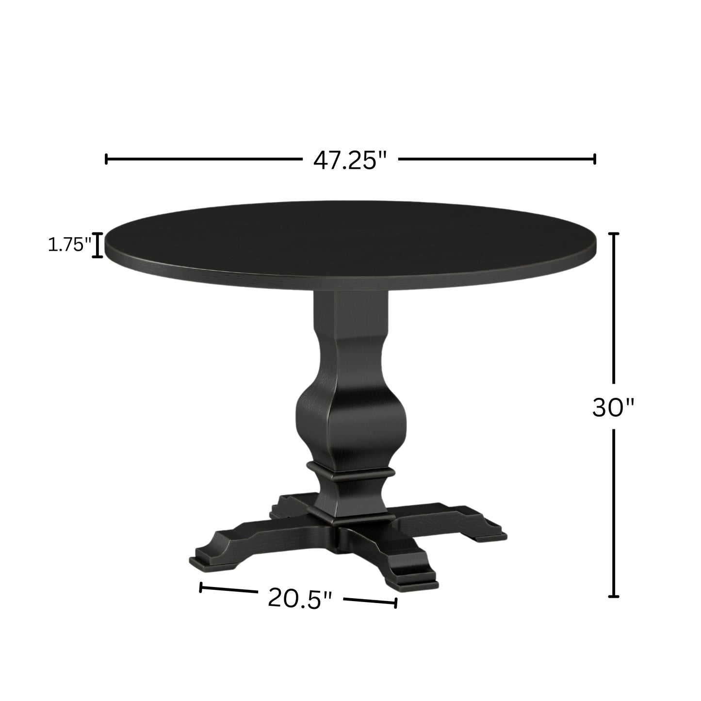 Roundhill Furniture Havre Wood Pedestal Round Dining Table