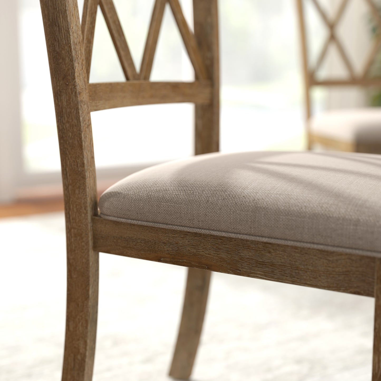 Roundhill Furniture Windvale Cross-Buck Wood 5-Piece Dining Set