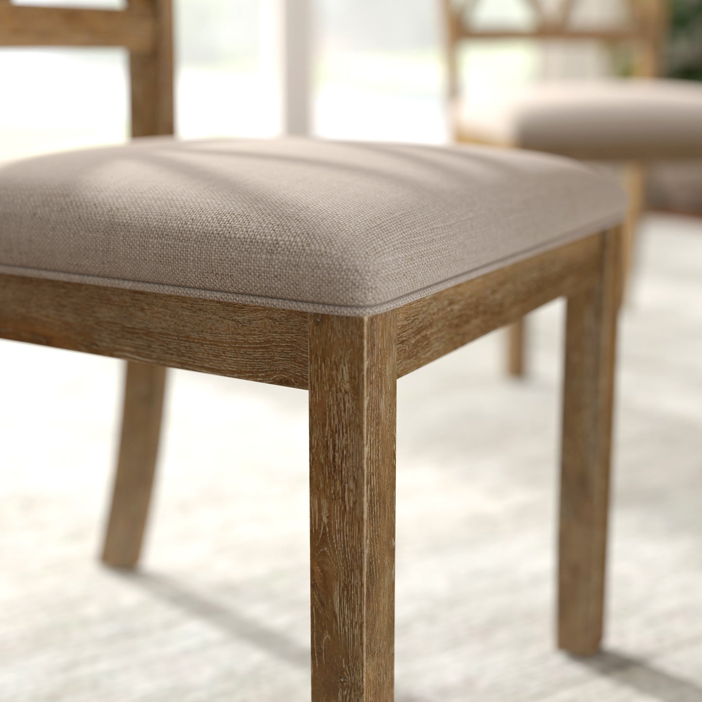 Roundhill Furniture Windvale Cross-Buck Wood 5-Piece Dining Set