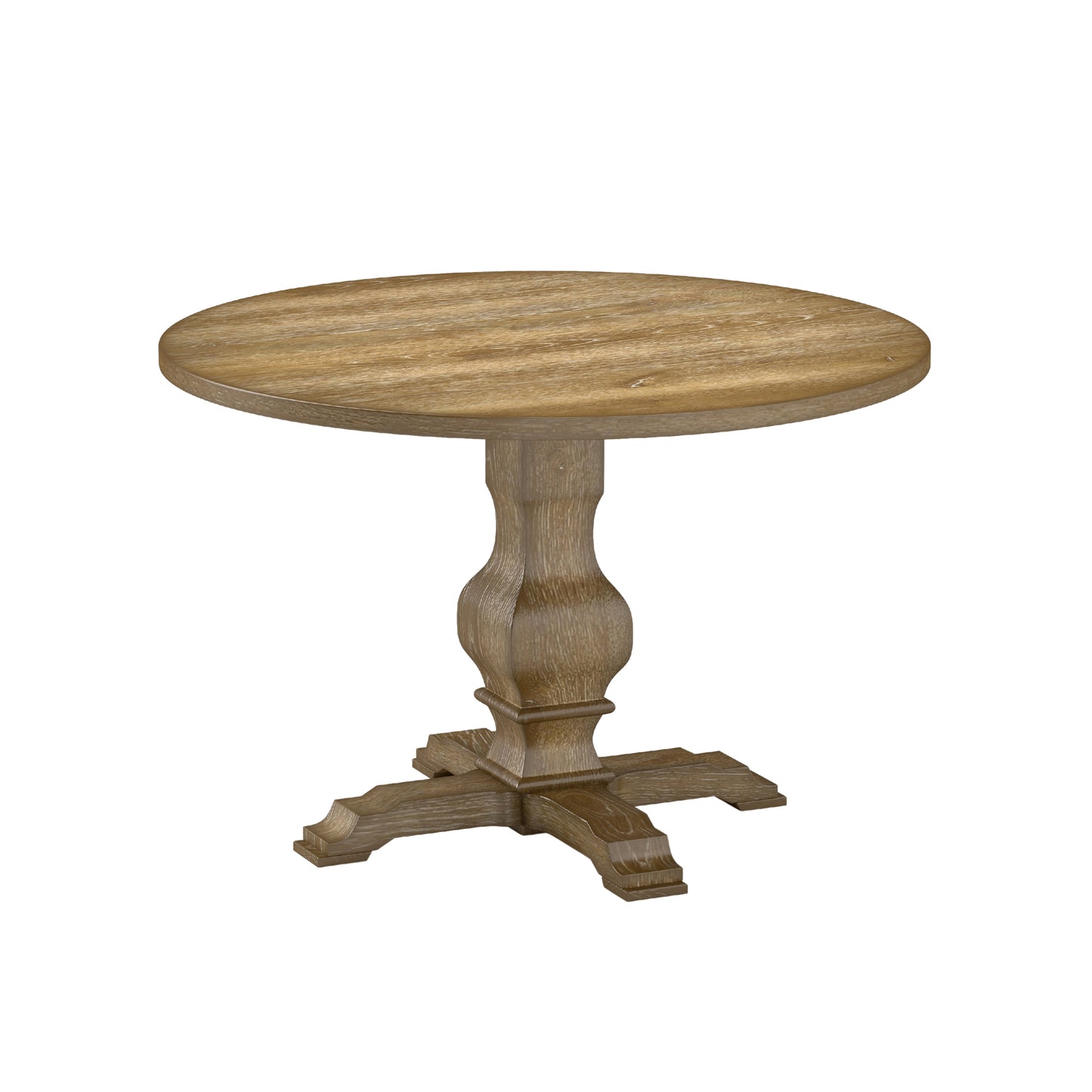 Roundhill Furniture Havre Wood Pedestal Round Dining Table