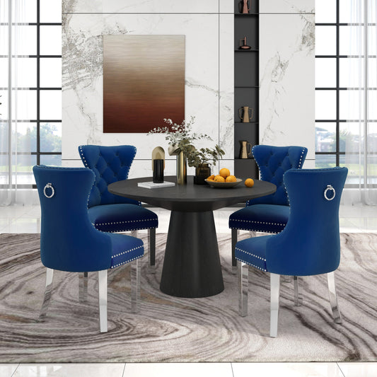 Vogel Round Dining Collection, Pedestal Dining Table with Matching Chairs Set