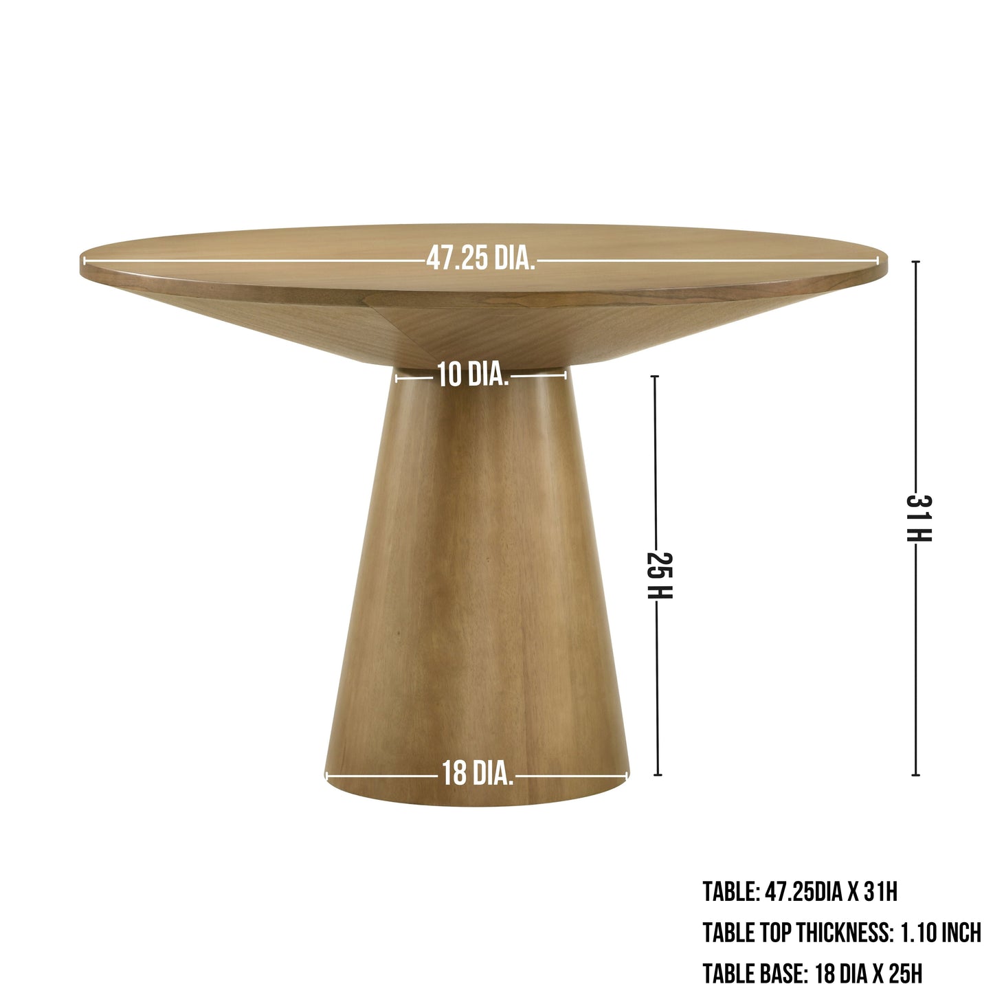 Rocco Contemporary 48" Pedestal Dining Table