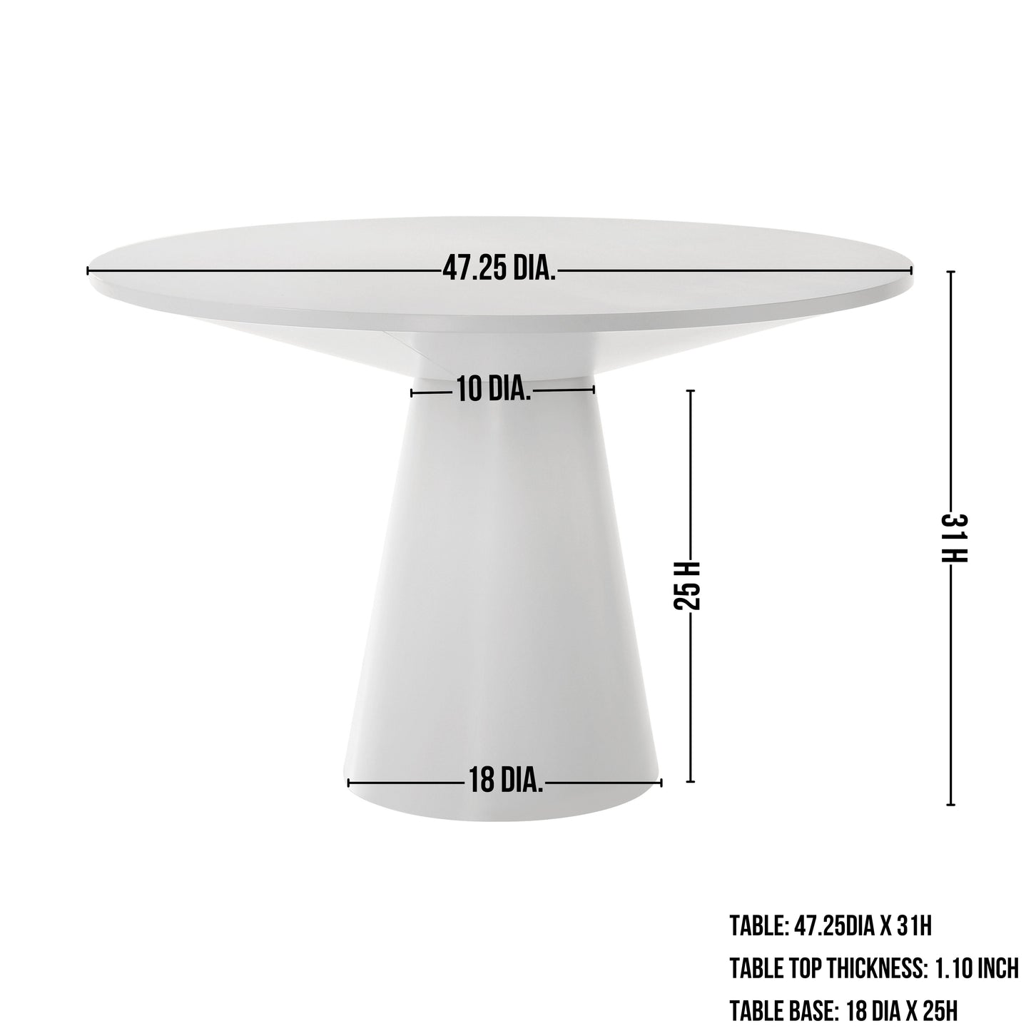 Delta 5-Piece Round Dining Set, Pedestal Dining Table with 4 Cross-back Chairs