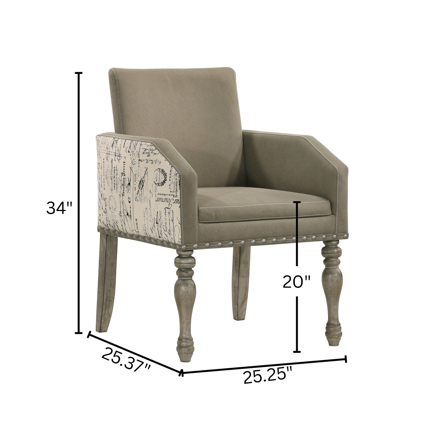 Roundhill Furniture Birmingham Nailhead 8-Piece Table with Nailhead Bench and Armchair Dining Set, Driftwood