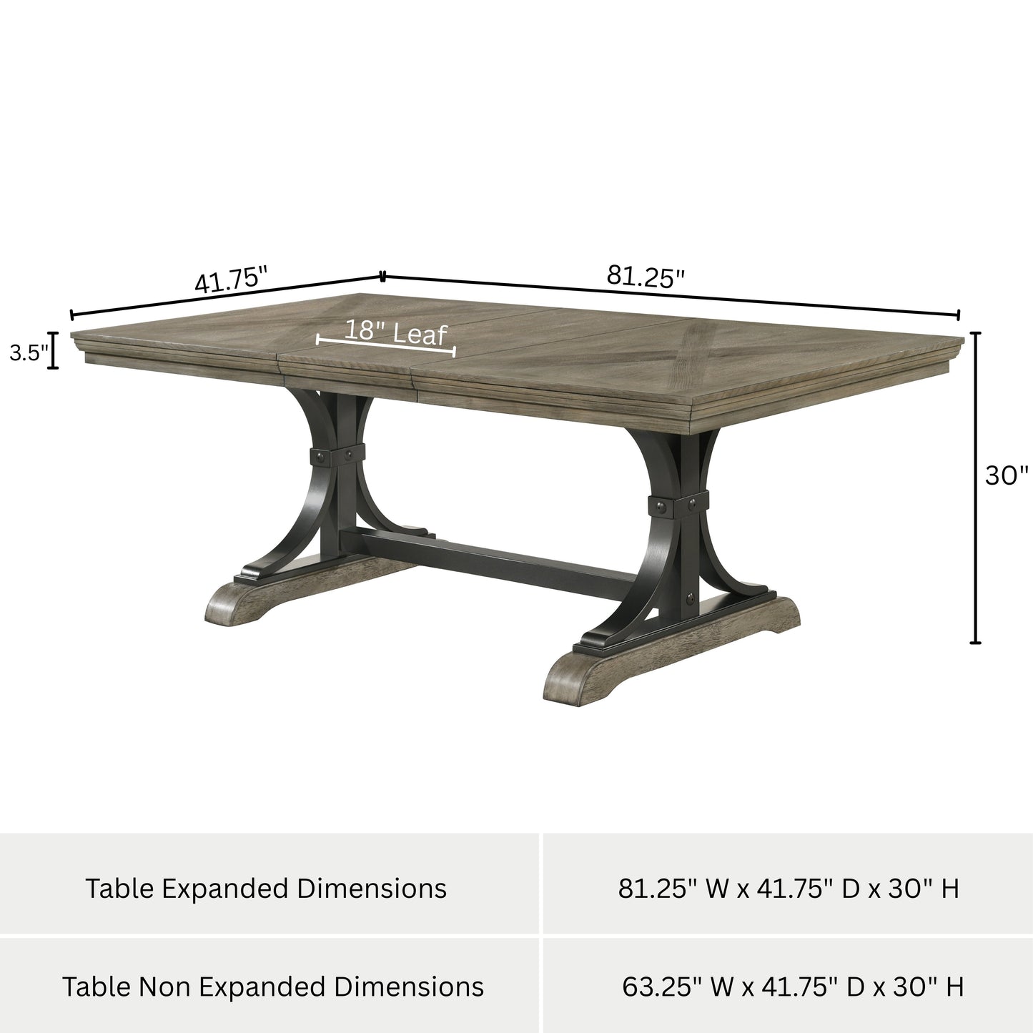 Roundhill Furniture Birmingham 9-piece Dining Set, Extendable Table with Nailhead Chairs, Driftwood Finish