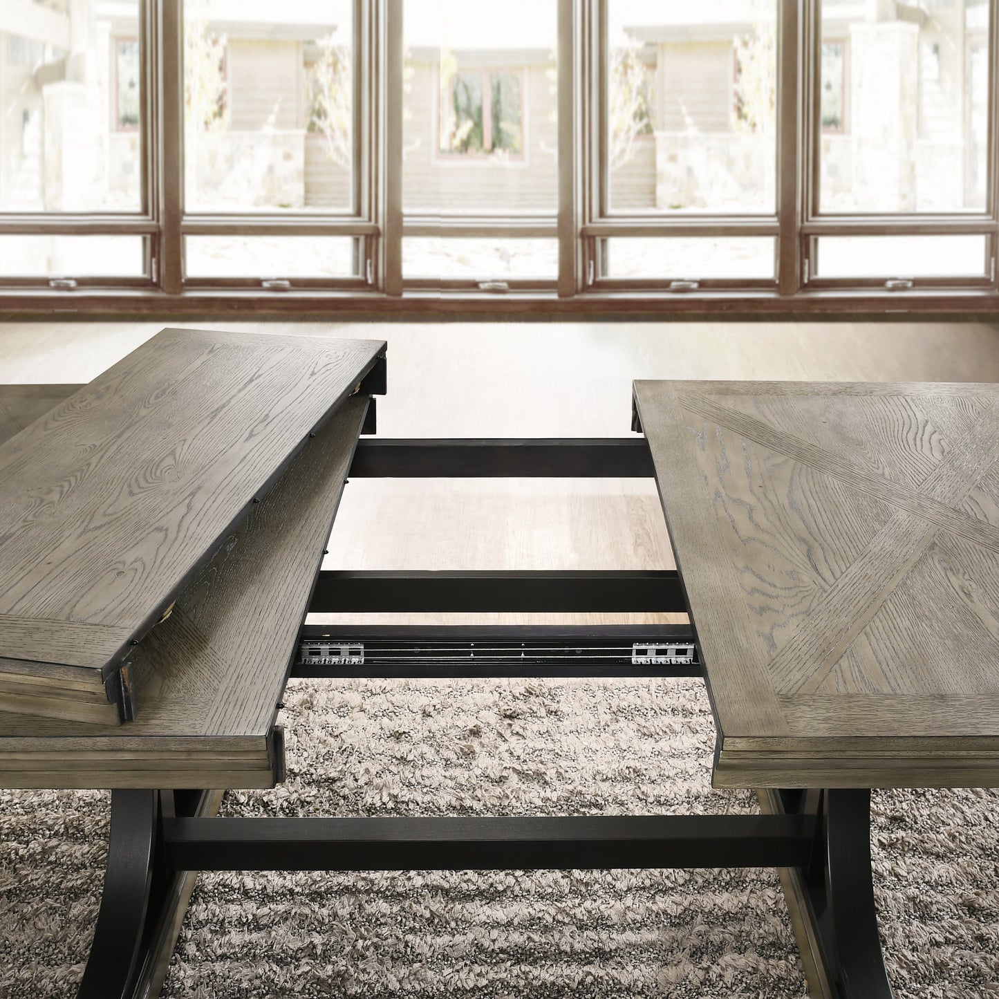 Dasher Nailhead Driftwood Finish Table