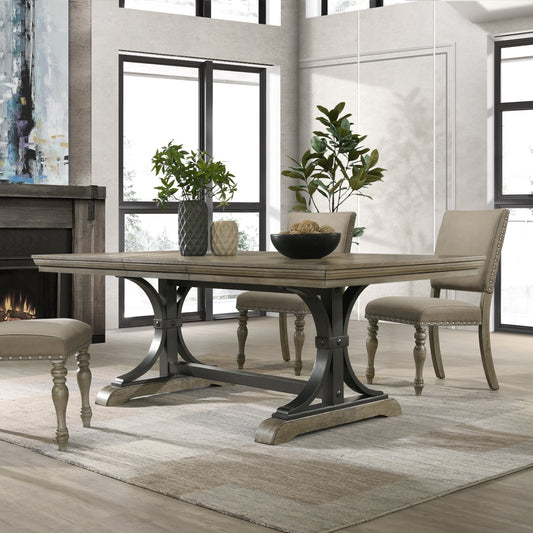 Dasher Nailhead Driftwood Finish Table
