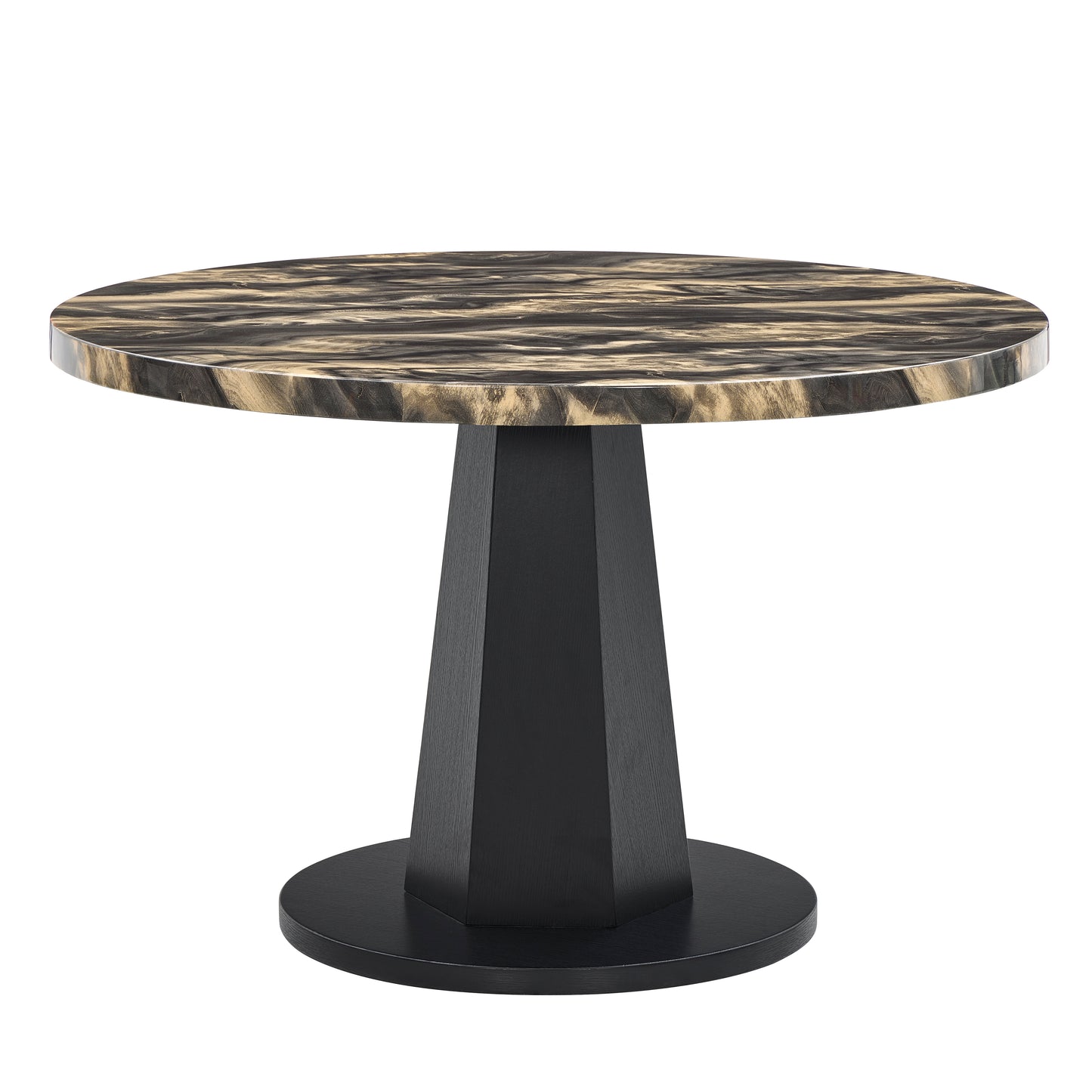 Roundhill Furniture Cavira 5-Piece Modern Dining Set, Faux Marble Dining Table with Four Upholstered Chairs