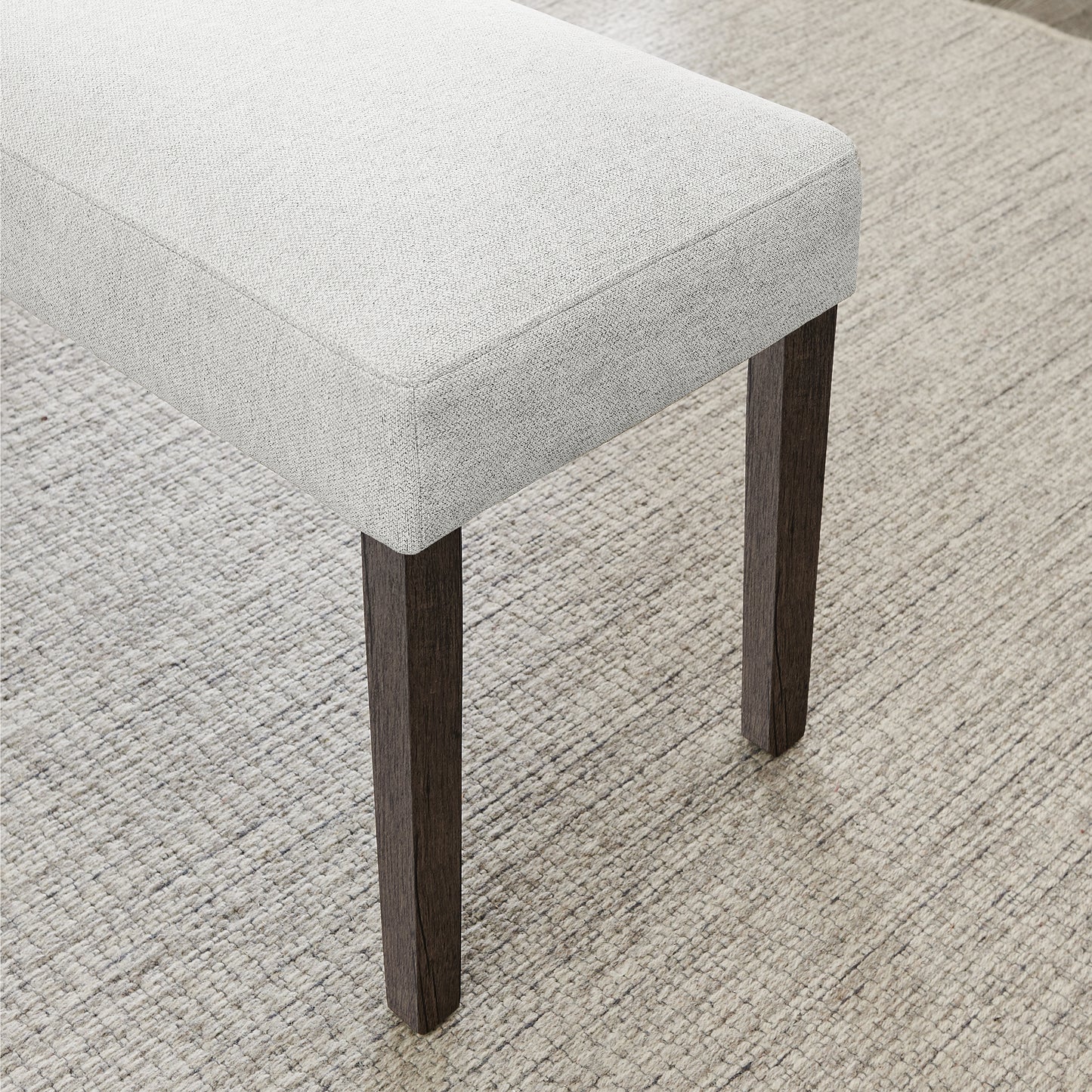 Roundhill Furniture Sorlen Modern 6-Piece Dining Set, 3D Faux Concrete Table with 4 Chairs and Bench