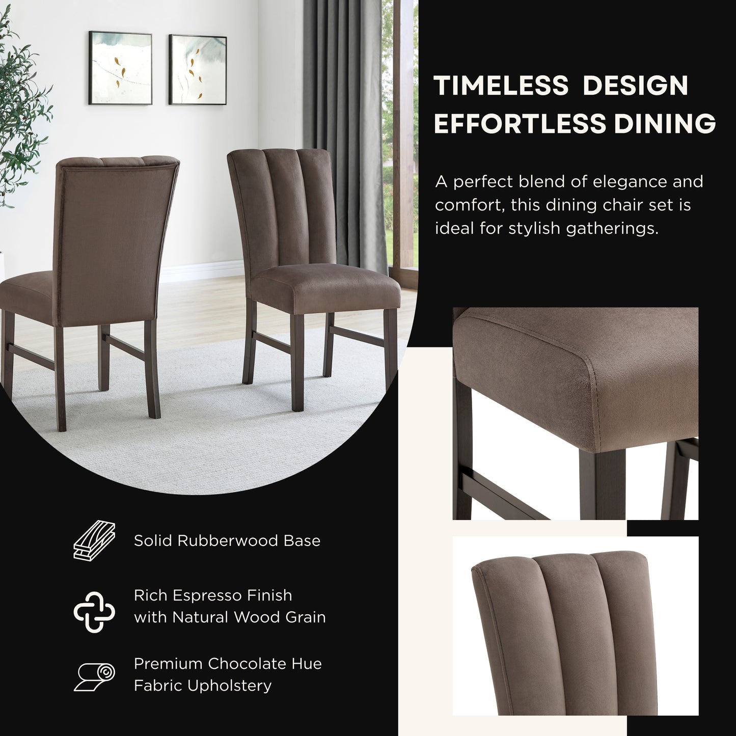 Roundhill Furniture Cavira 6-Piece Modern Faux Marble Dining Set, Double Pedestal Table with 4 Upholstered Chairs and a Bench