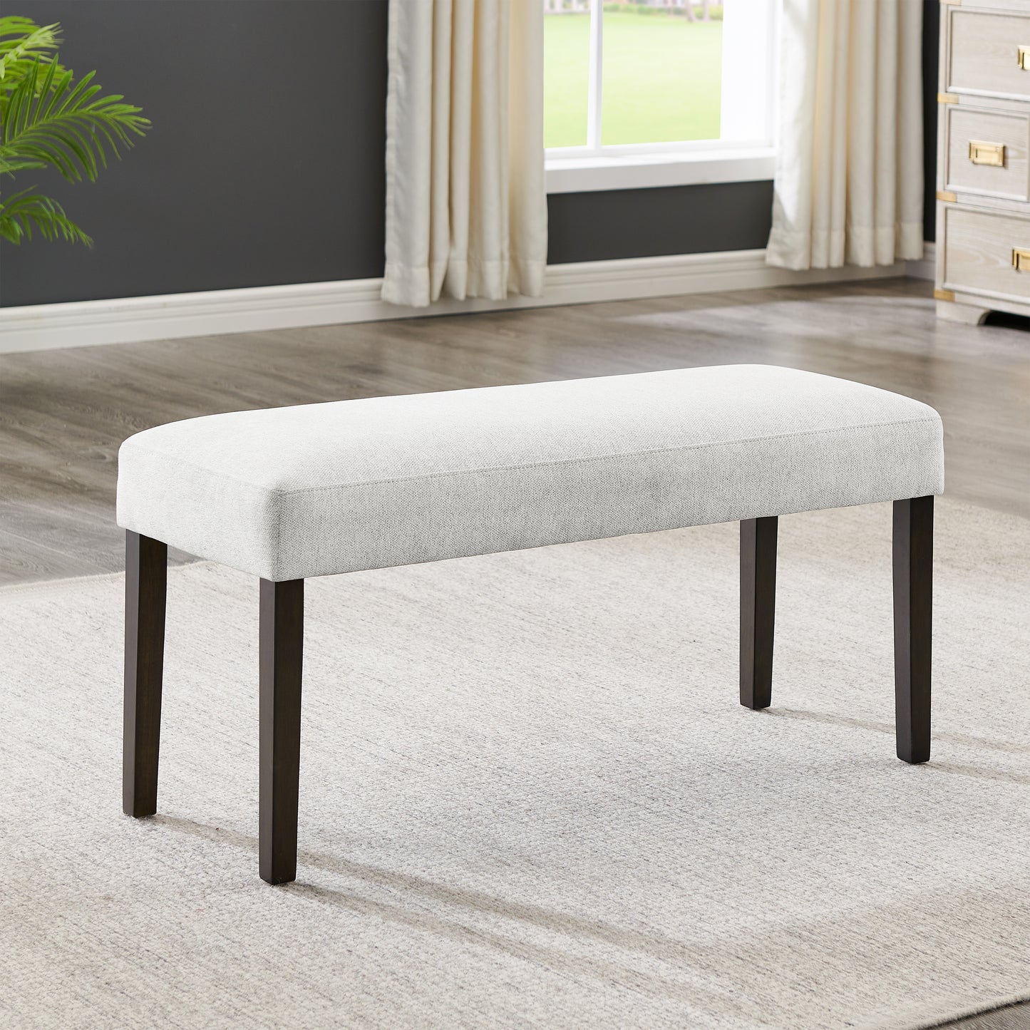 Roundhill Furniture Cavira 6-Piece Modern Dining Set, Faux Marble Dining Table with 4 Chairs and Bench