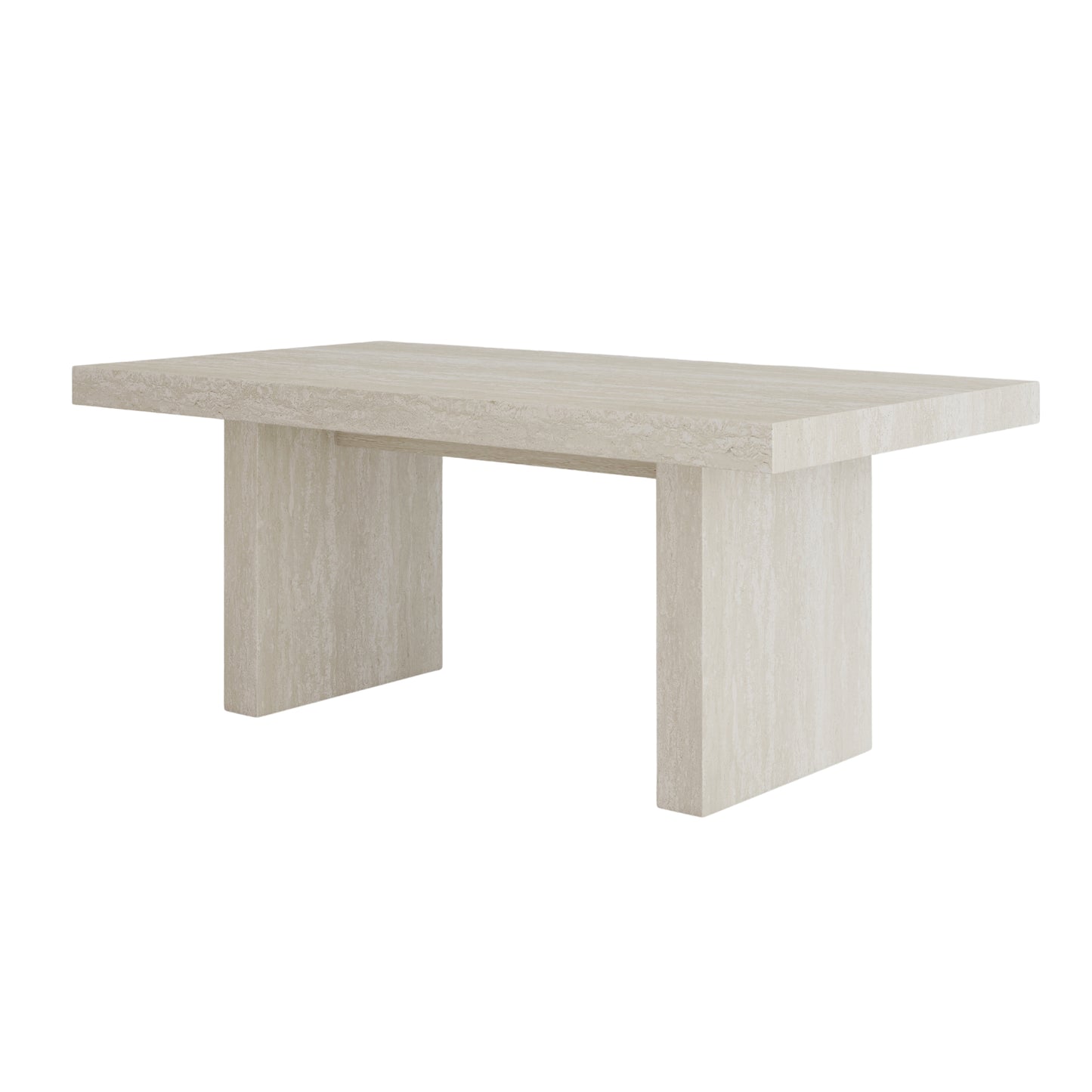 Roundhill Furniture Cavira Modern Faux Marble Dining Table with Double Pedestal Base, Gray
