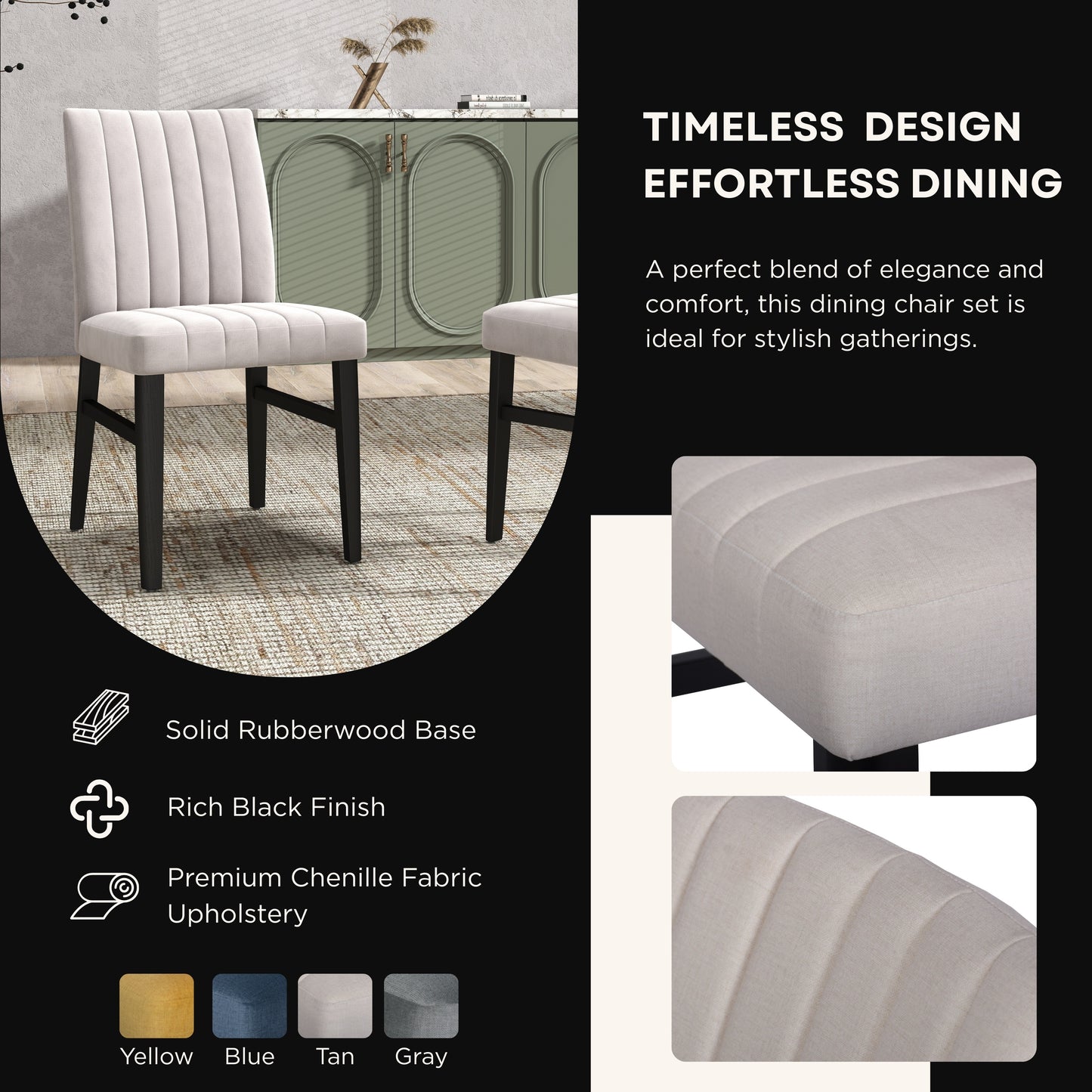 Roundhill Furniture Henriet 5-Piece Pedestal Dining Set, Round Dining Table with Four Chairs