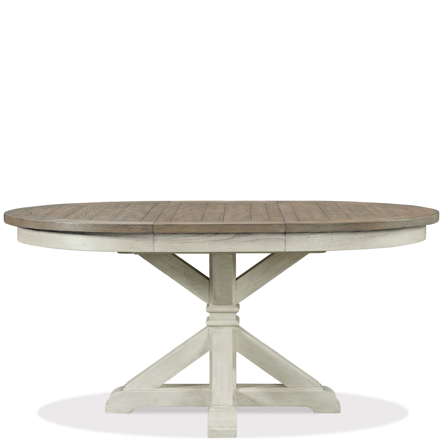 Roundhill Furniture Harola 7-Piece Dining Set, Round Pedestal Dining Table with 18" Leaf, 6 Side Chairs