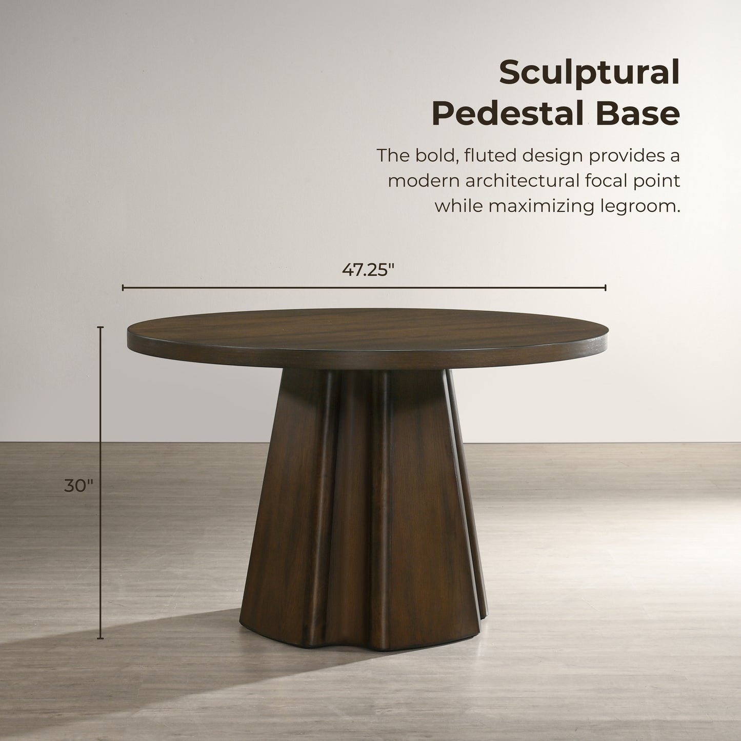 Roundhill Furniture Fantail 5-Piece Dining Set, Round Dining Table with 4 Iris Chairs, Walnut Finish