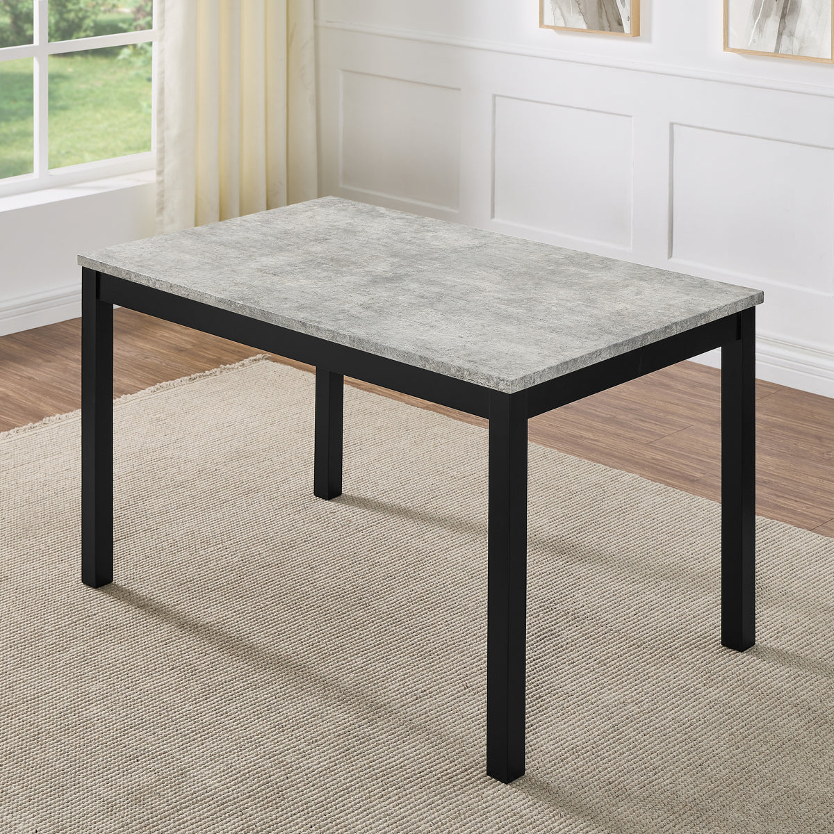Roundhill Furniture Flint Modern 48" Rectangular Wood Dining Table