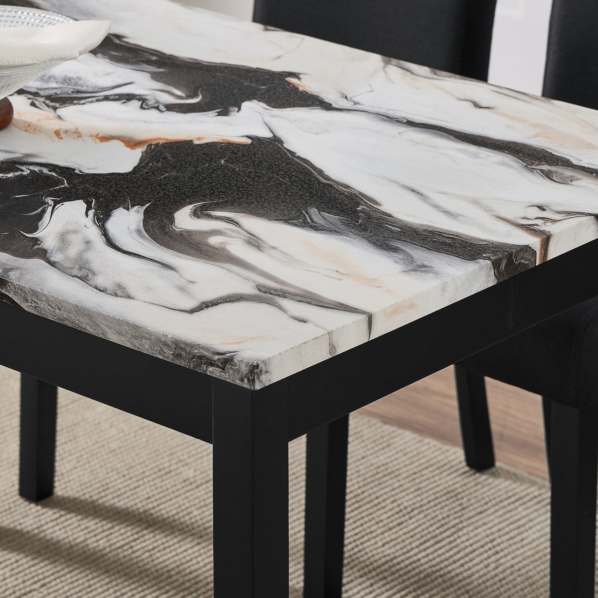 Roundhill Furniture Flint Modern 48" Rectangular Wood Dining Table