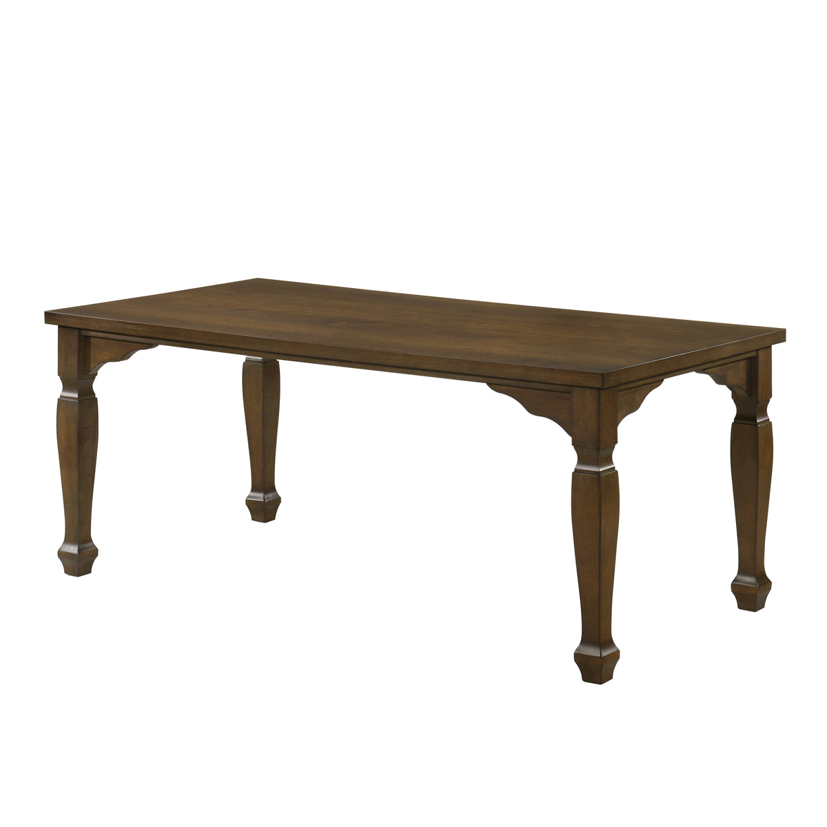 Roundhill Furniture Rowan 5-Piece Dining Set, 72-inch Dining Table with 4 Chairs, Walnut Finish