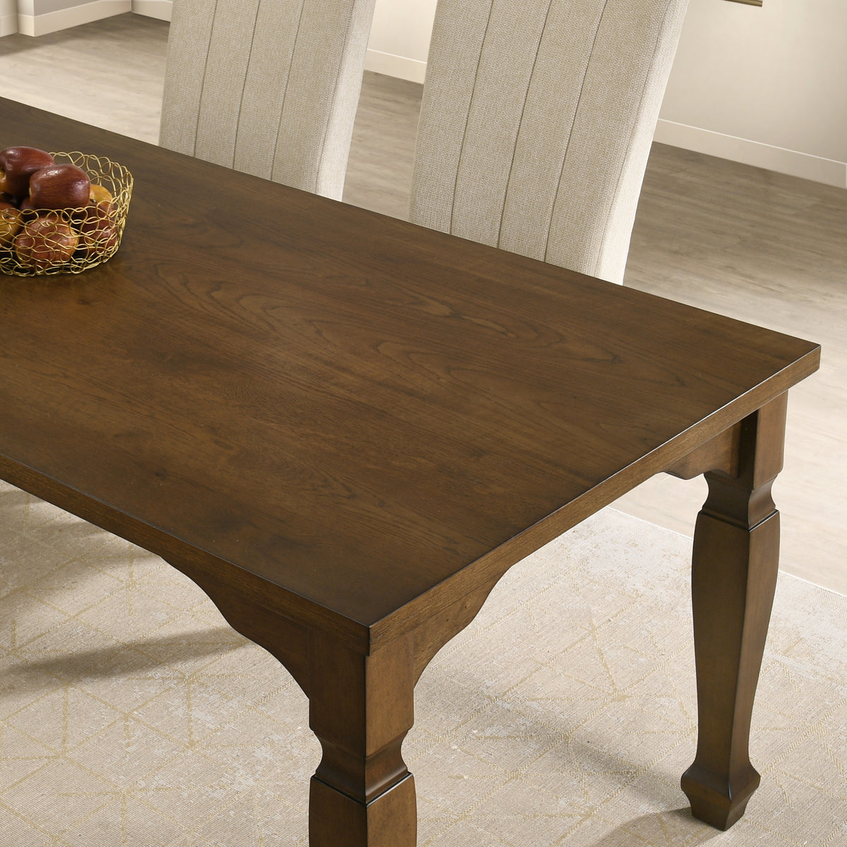 Roundhill Furniture Rowan 72-inch Traditional Farmhouse Wood Dining Table, Walnut