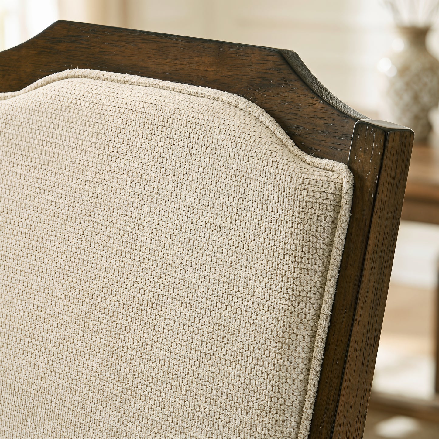 Roundhill Furniture Solene 5-Piece Dining Set, Round Dining Table with 4 Iris Chairs, Walnut Finish