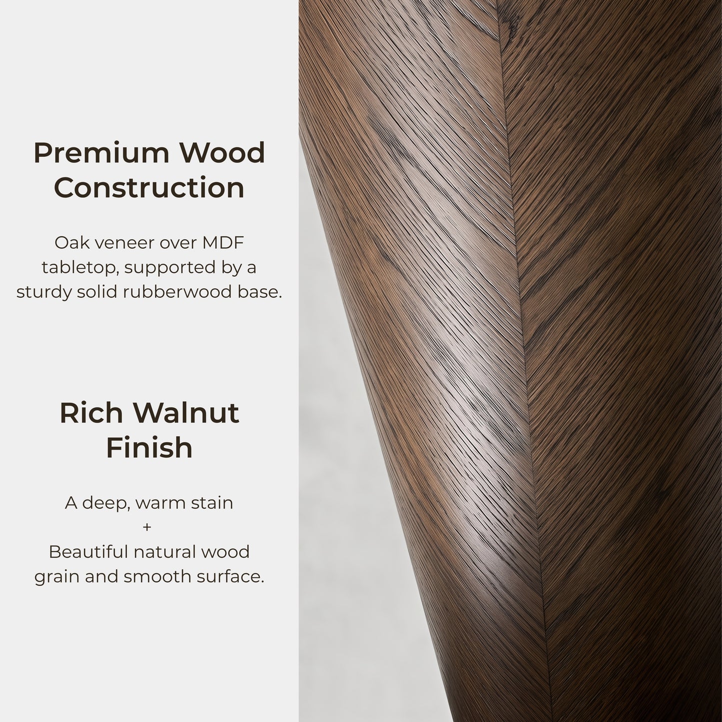 Roundhill Furniture Solene Sculptural Pedestal Round Dining Table, Walnut