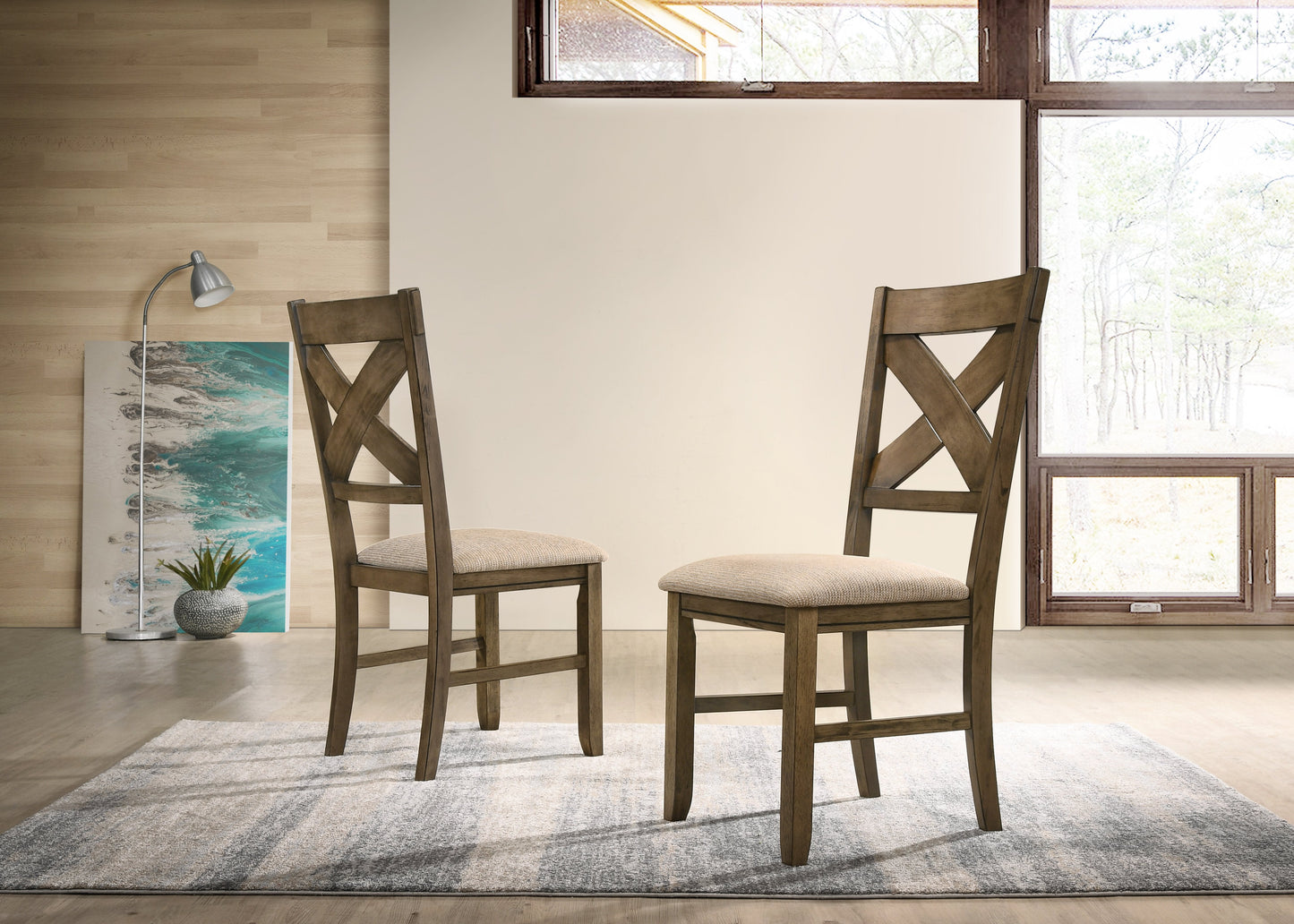 Raven Wood Dining Set: Butterfly Leaf Table, Eight Chairs