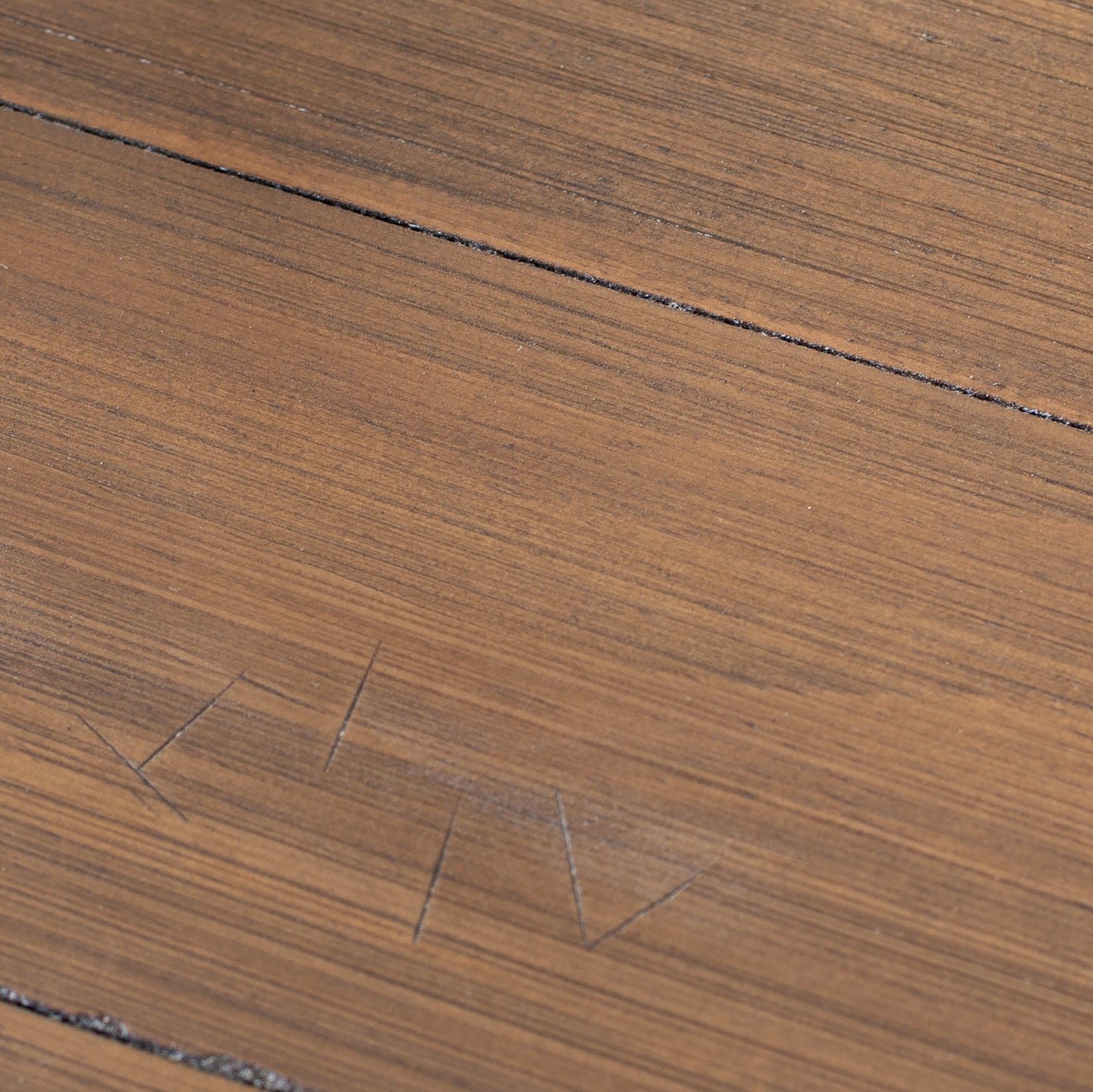 Arch Weathered Oak Dining Set: Round Table, Six Chairs