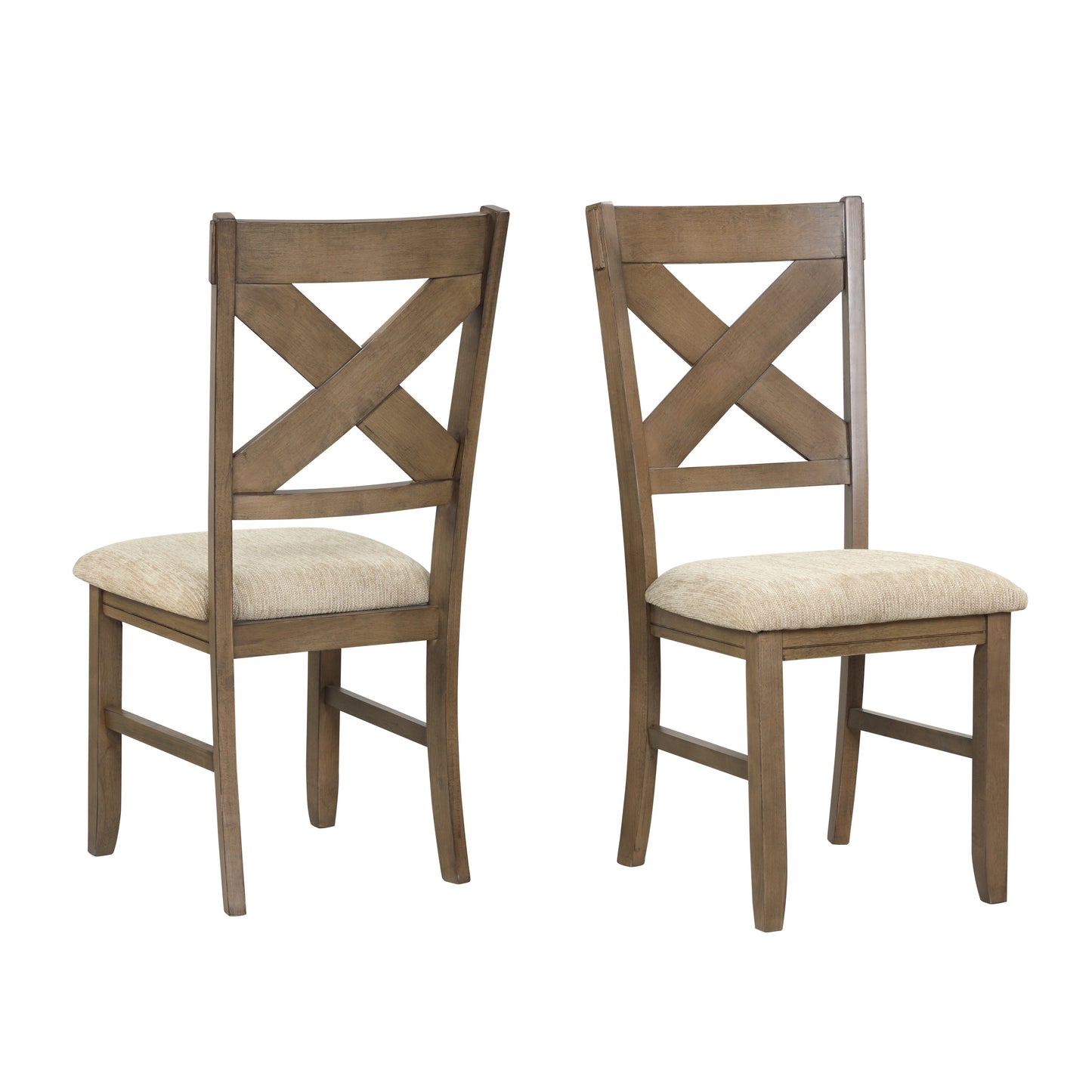 Raven Wood Fabric Upholstered Dining Chair Set of 2