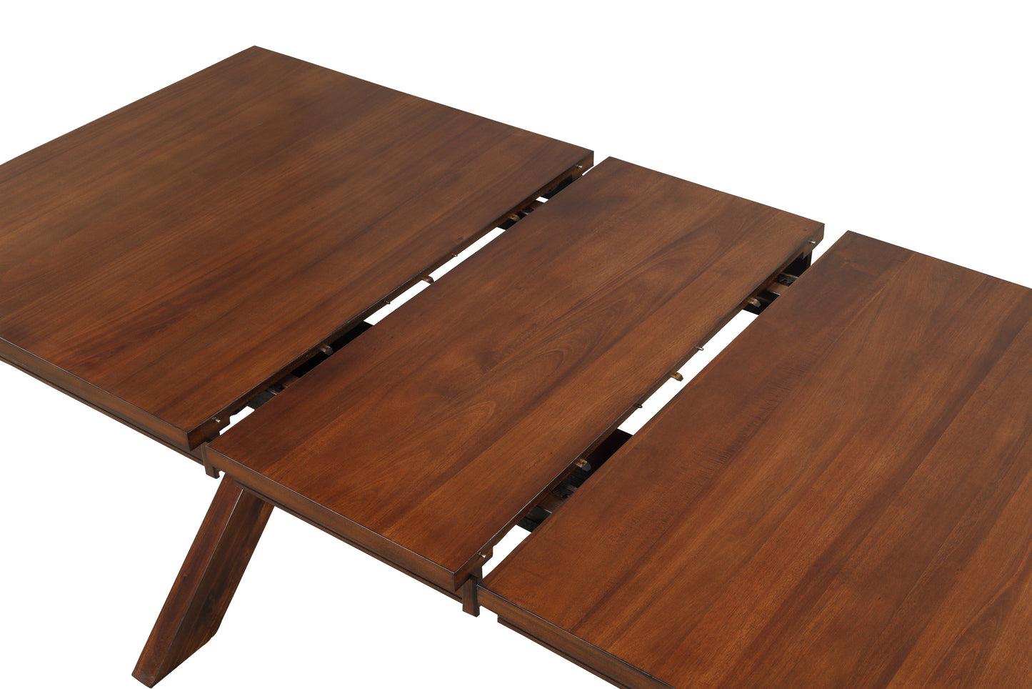 Karven Wood Trestle Extendable Dining Table with Leaf, Dark Hazelnut