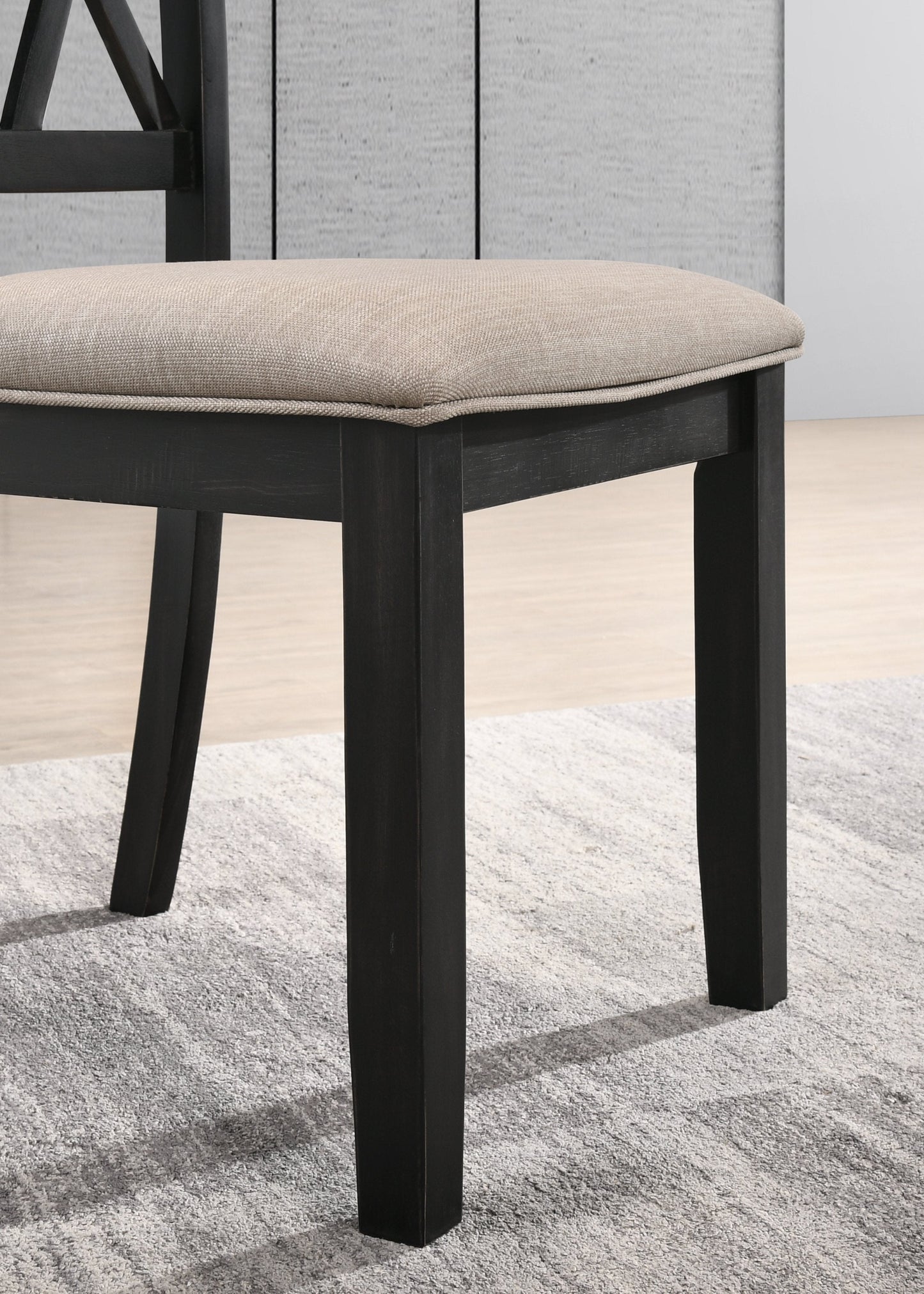 Arroyo 5-Piece Dining Set, Hairpin Dining Table with 4 Cross-back Chairs, Rich Black