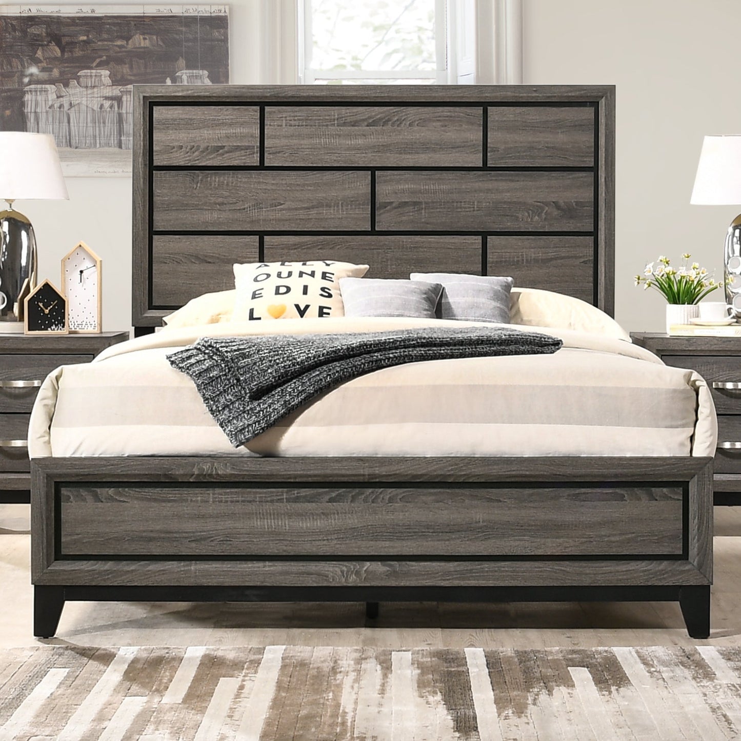 Stout Carved Wood Detailed Panel Bed