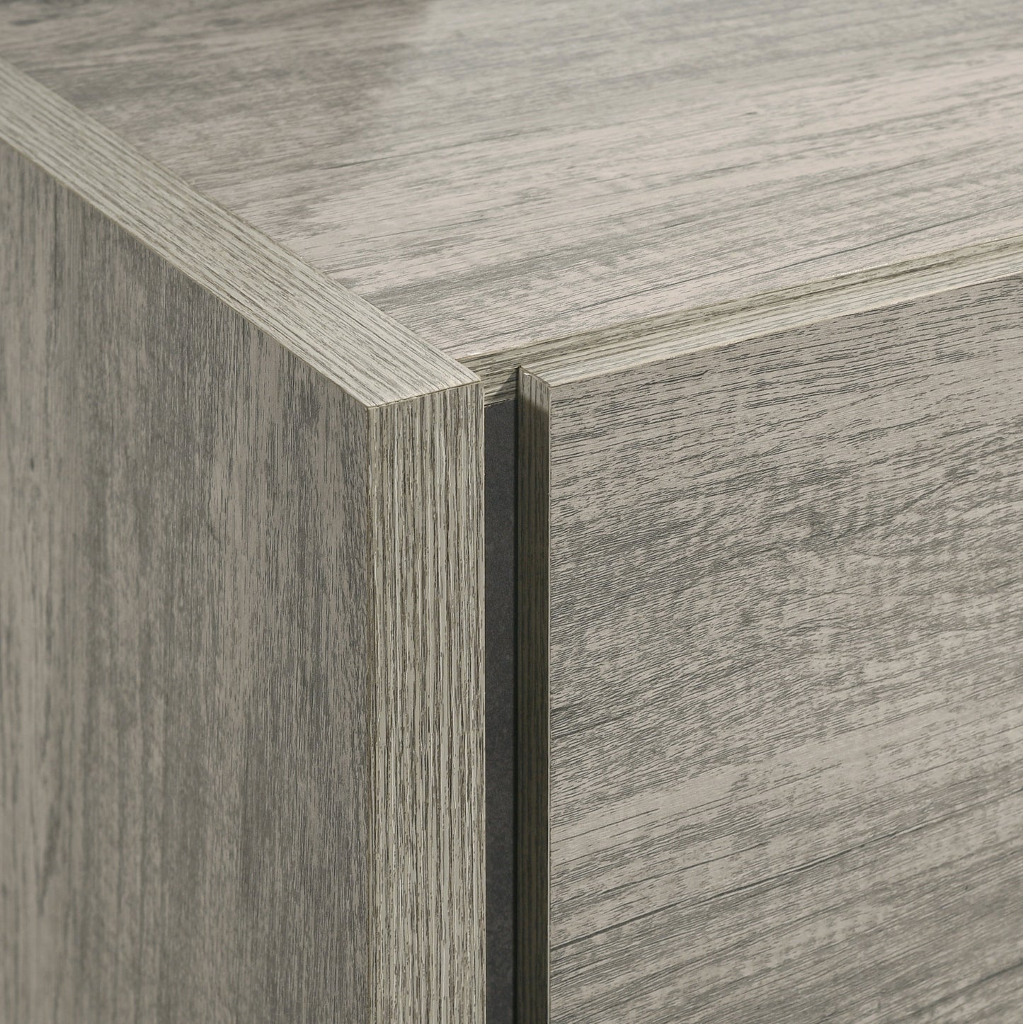 Roundhill Furniture Lenca 2-Drawer Nightstand - Weathered Gray