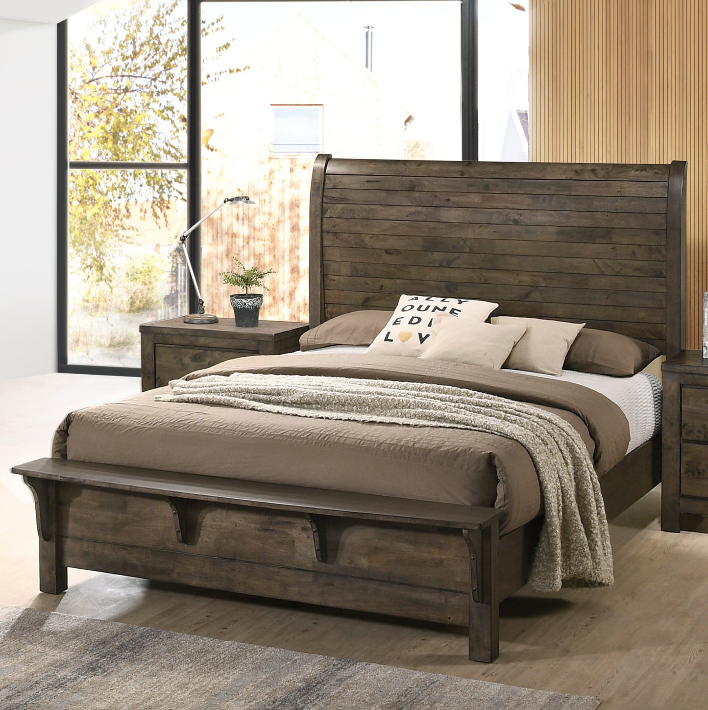 Pavita Rustic Sleigh Bed Collection