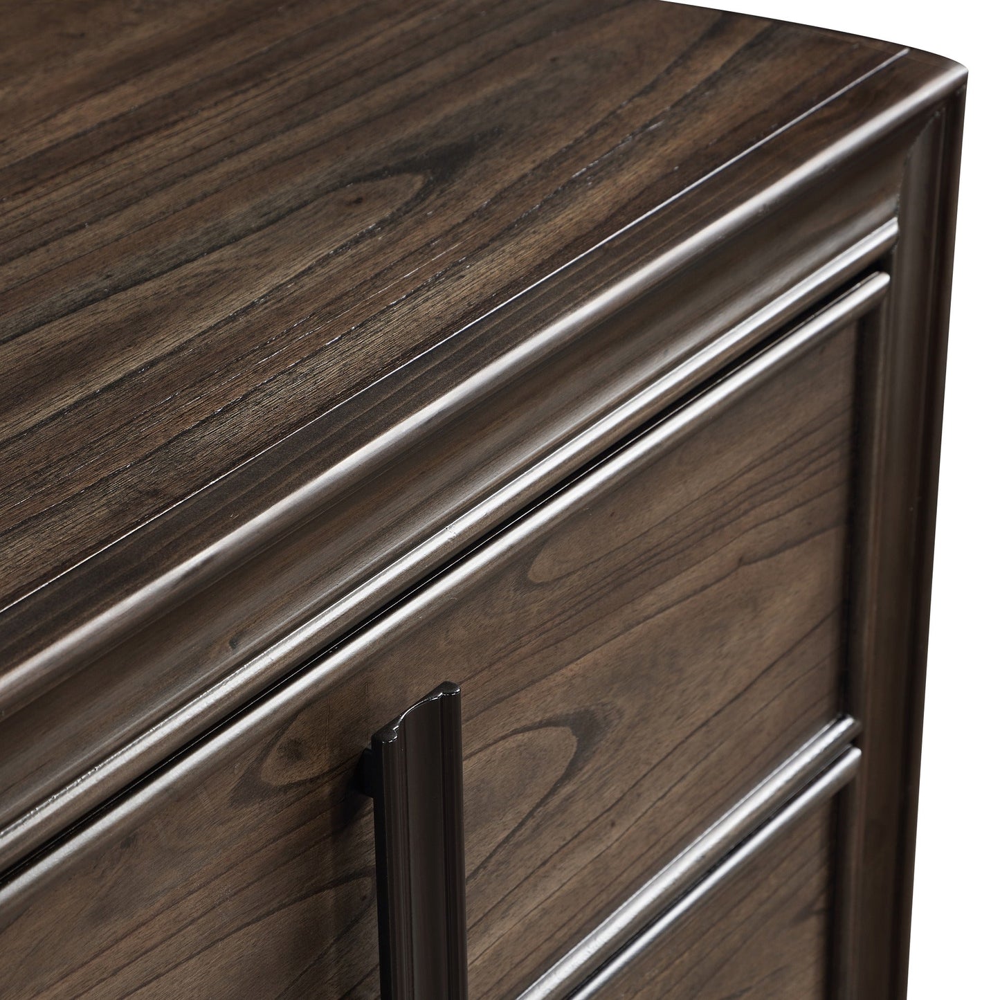 Aetheria Contemporary Wood 5-Drawer Chest in Dark Brown