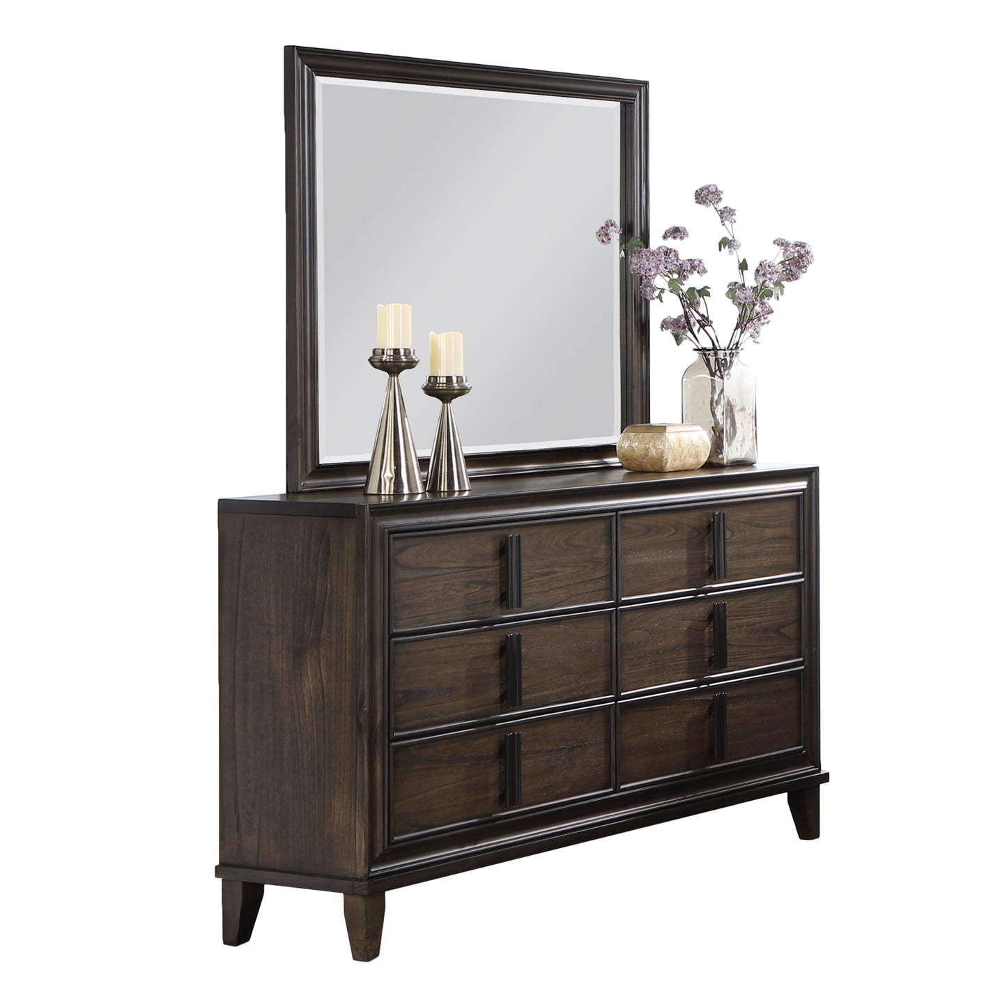 Aetheria Contemporary Wood Bedroom Collection, Dark Brown