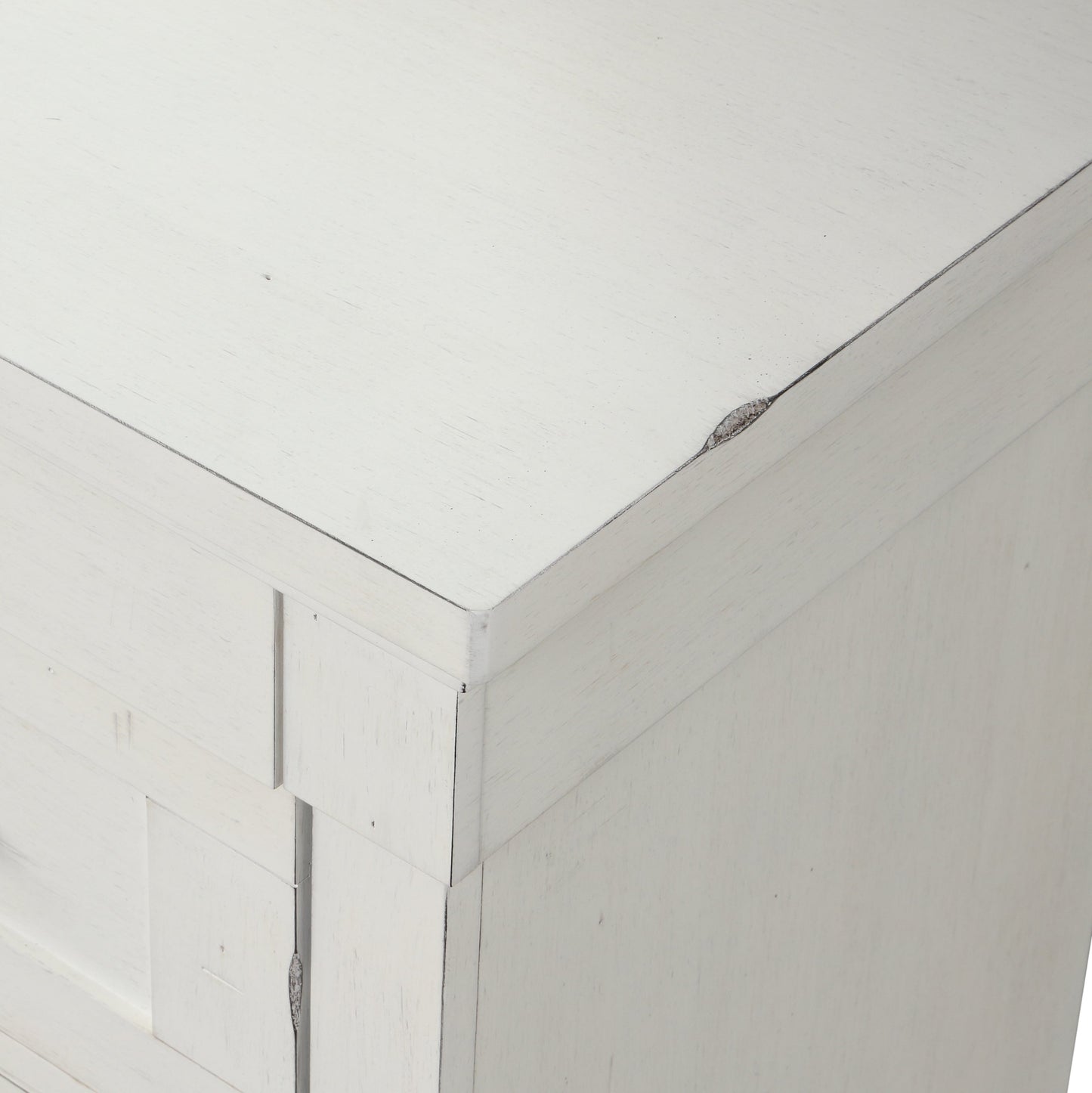 Laria Antique White Finish Wood 3-Drawer Nightstand