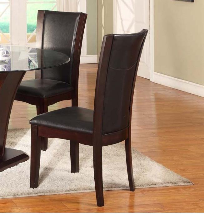 Dark Brown Solid Wood Dining Chairs  Set of 2