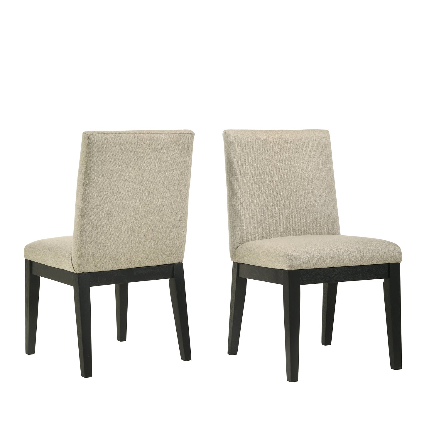 Roundhill Furniture Rocco Contemporary Solid Wood Dining Chairs, Set of 2, Beige