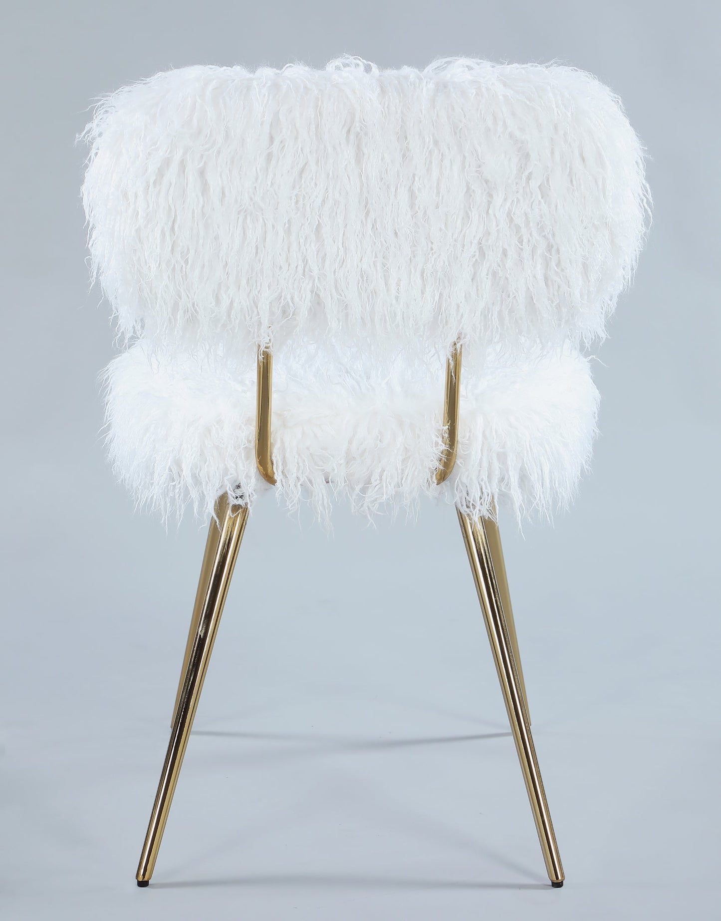 Ravni Faux Fur Accent Chair with Gold Legs