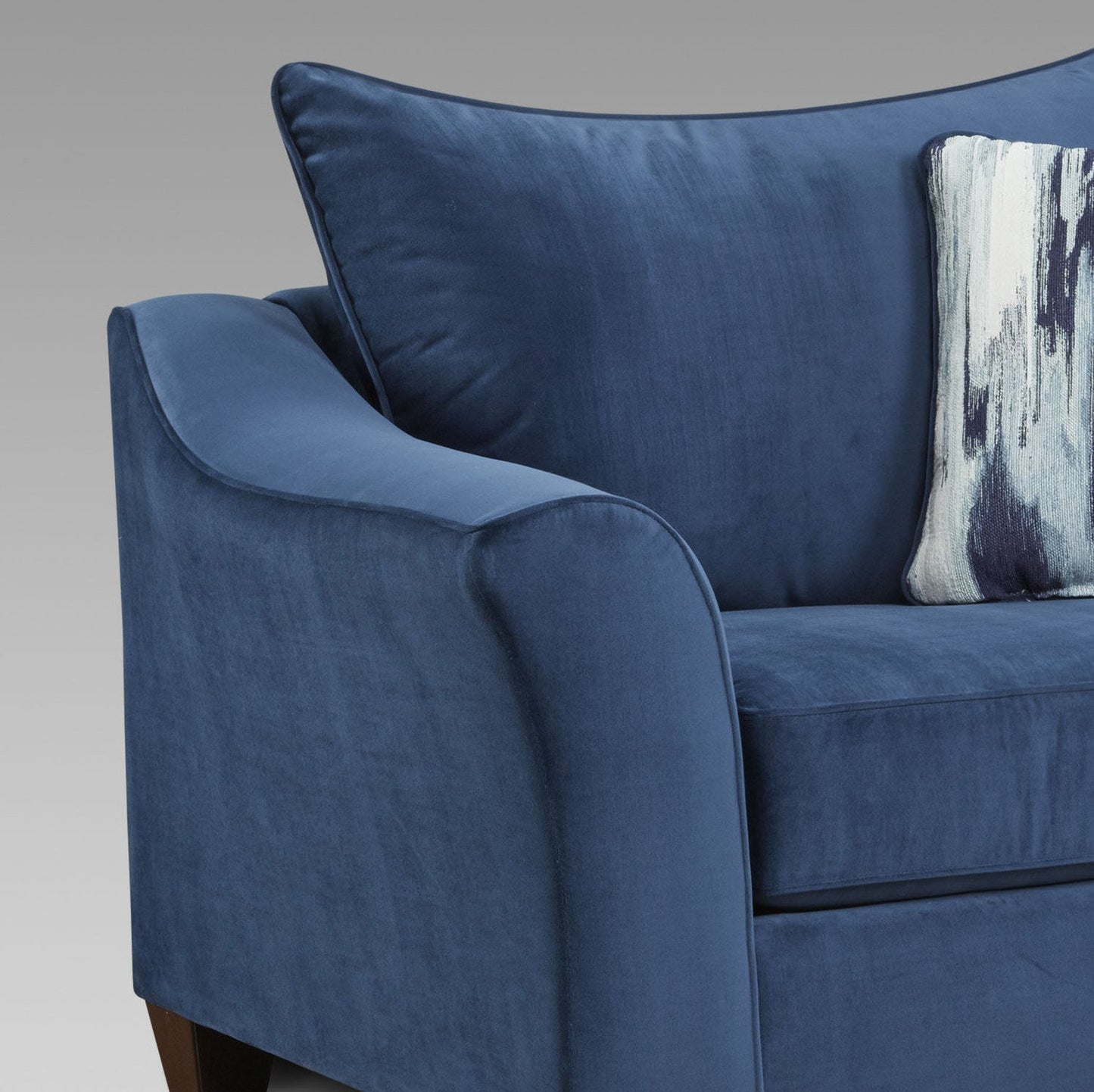 Camero Fabric Pillowback Sofa in Navy Blue
