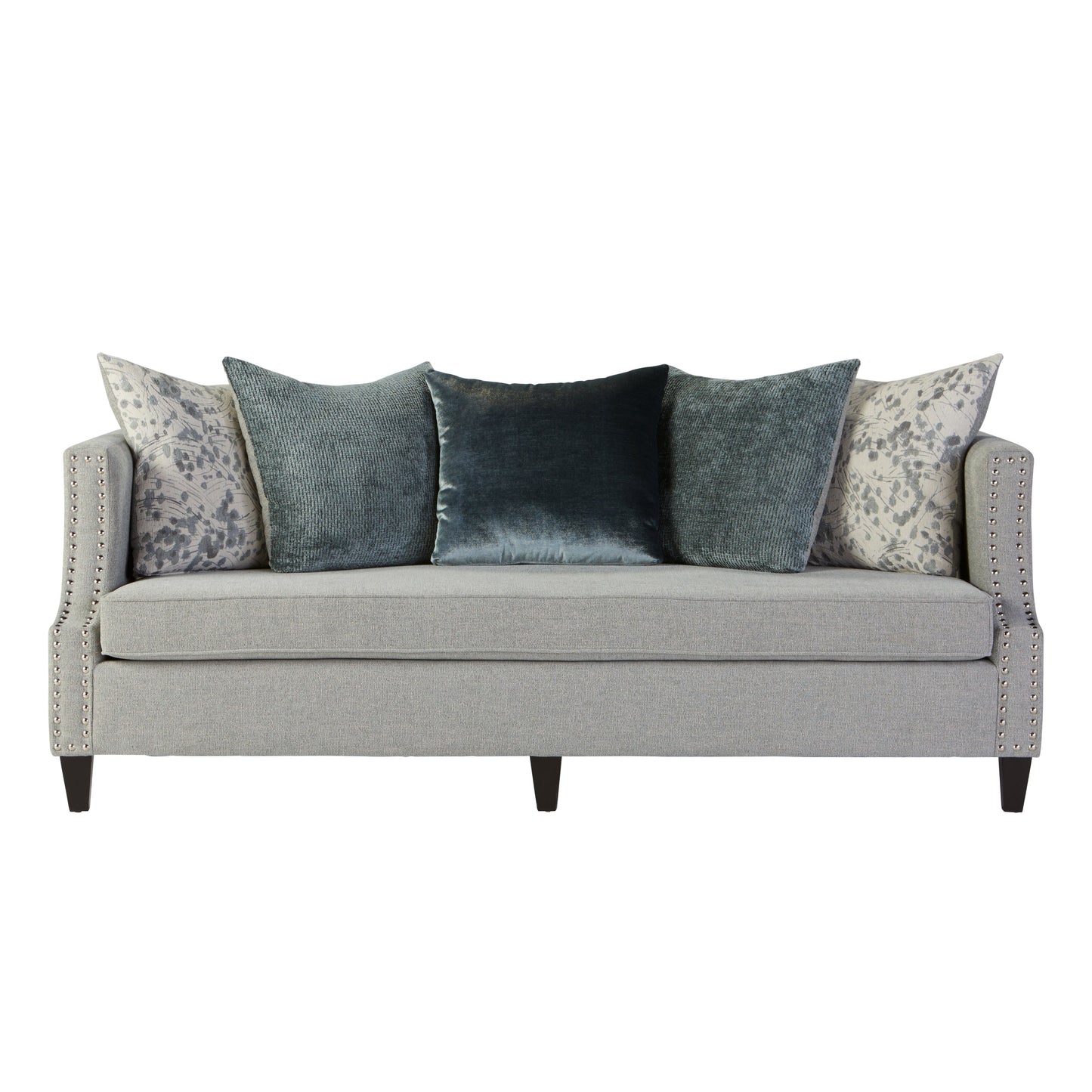 Roundhill Furniture Nari Modern Pillow Back Fabric Sofa, Moondance Mist