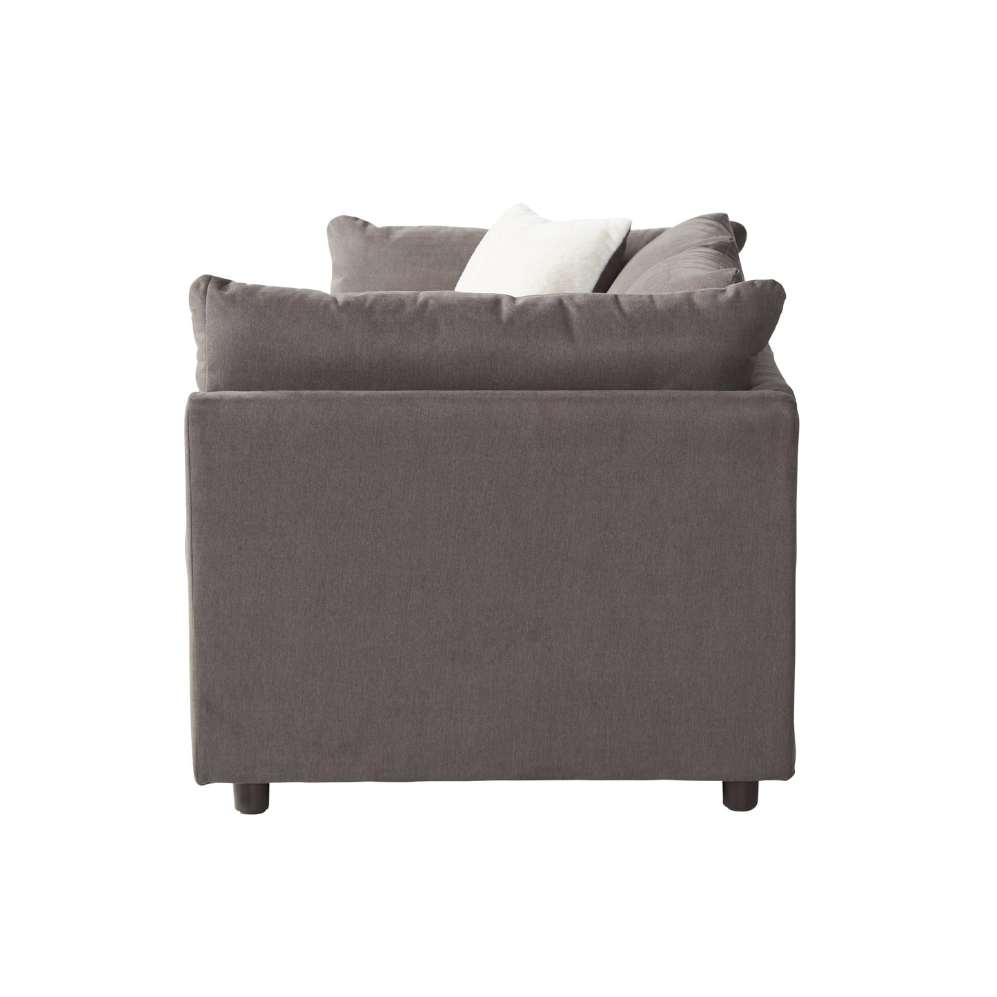 Roundhill Furniture Enda Pillow Back Fabric Sofa, Carbon Gray