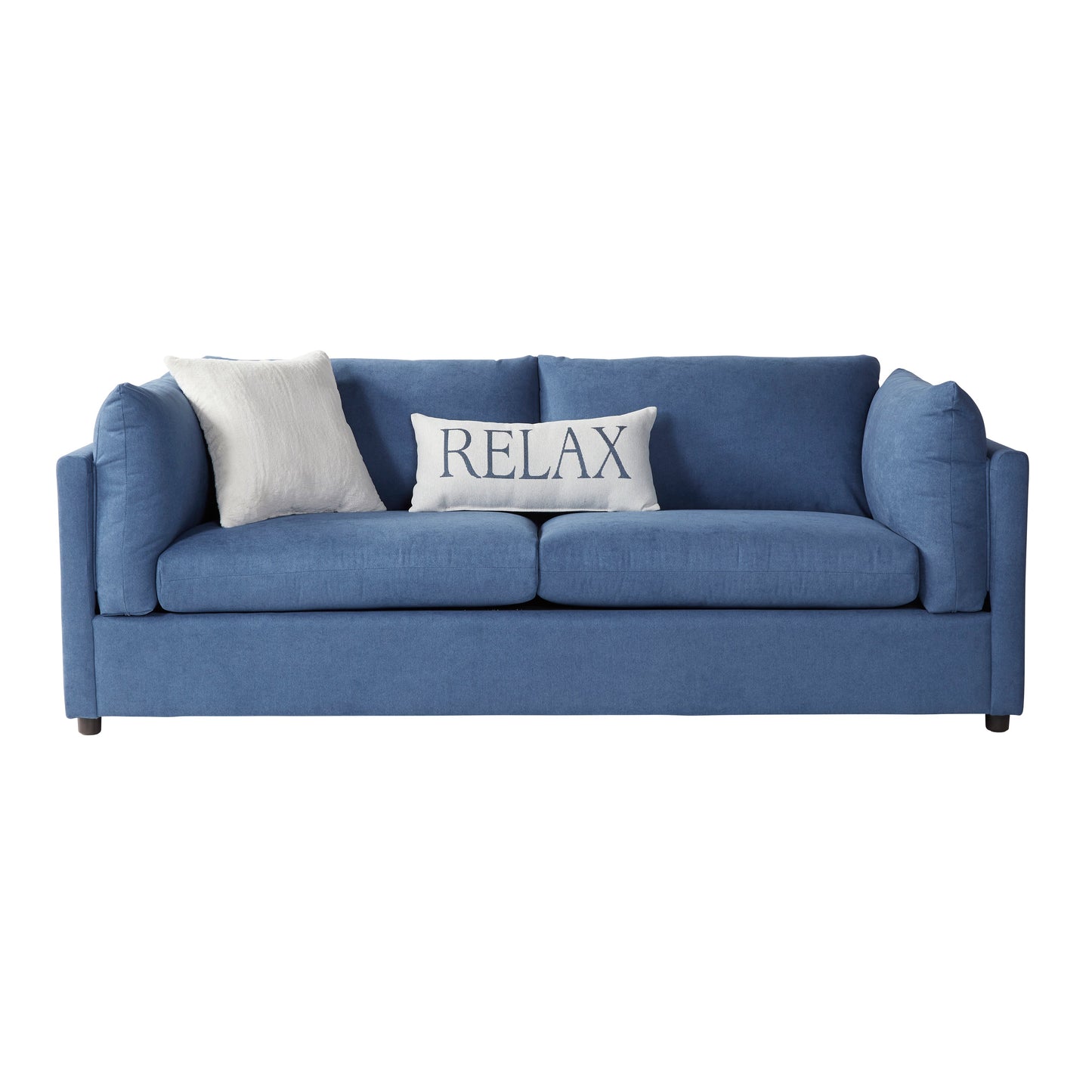 Roundhill Furniture Enda Pillow Back Fabric Sofa, Image Navy