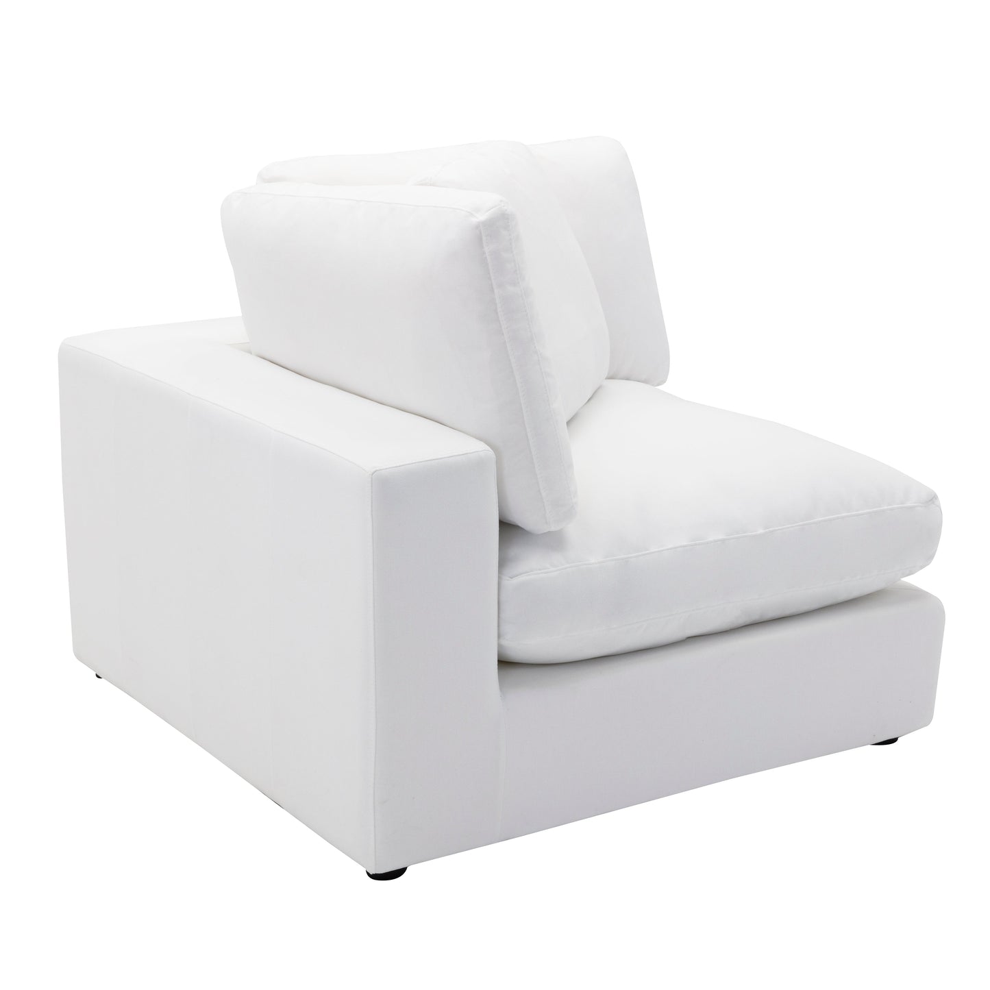 Rivas Contemporary Feather Fill 5-Piece Modular Sectional Sofa with Ottoman, White
