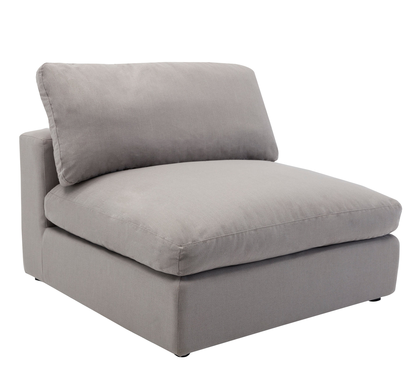 Rivas Contemporary Feather Fill 6-Piece Modular Sectional Sofa with Ottoman, Graphite