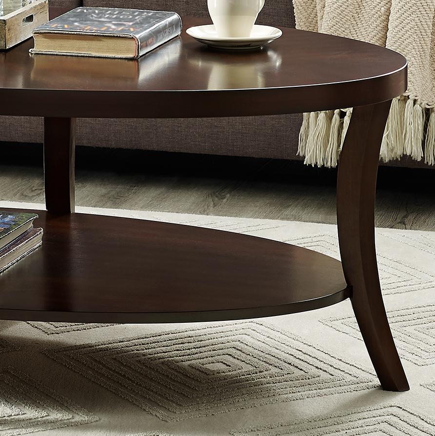 Perth Espresso Oval Coffee Table with Shelf
