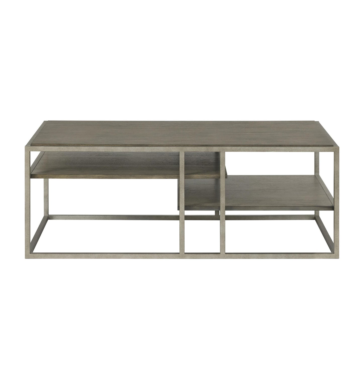 Roundhill Furniture Padena Metal Frame Wood Living Room Coffee Table with Shelf