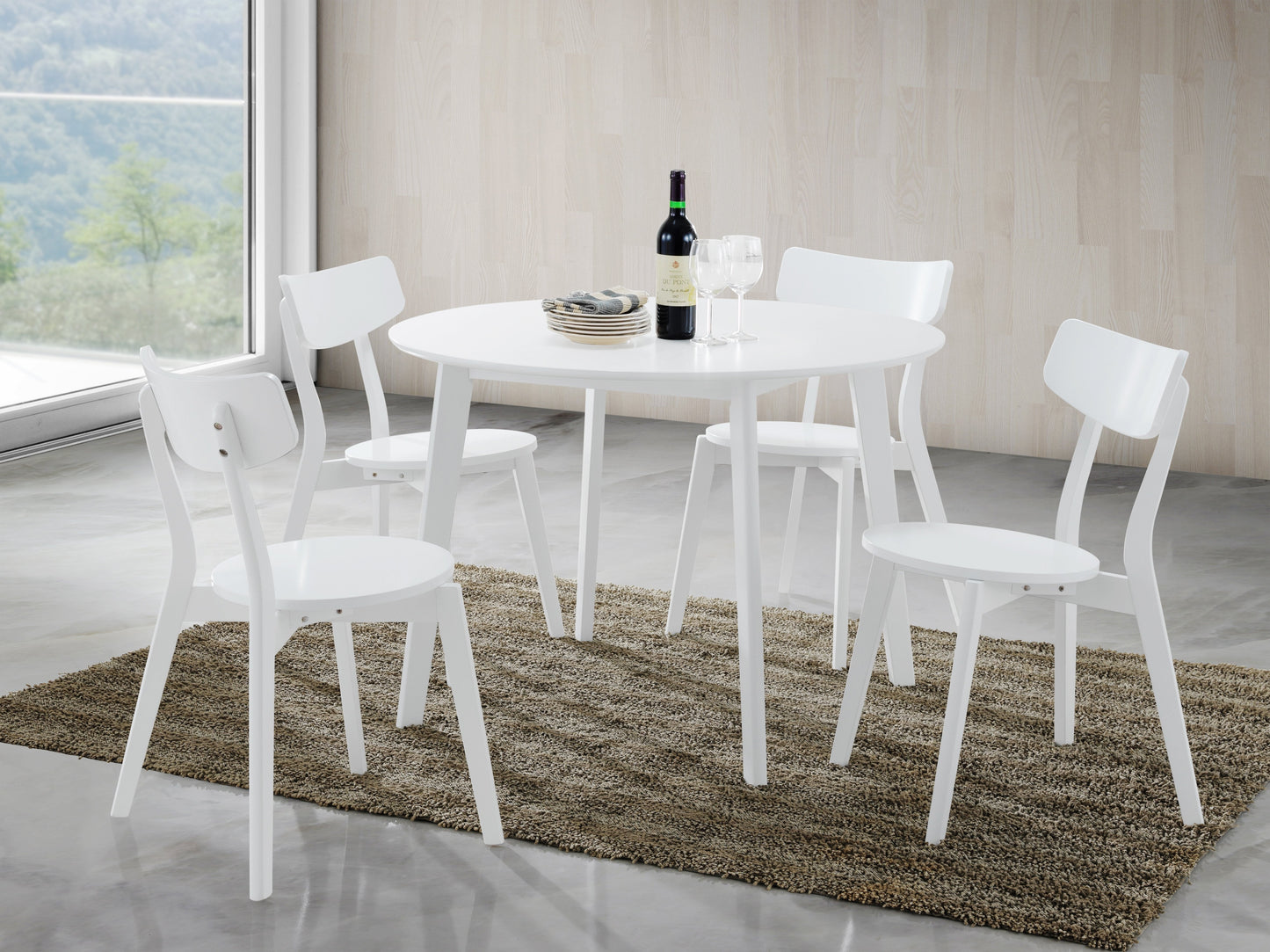 Roma Contemporary White Round Dining Table