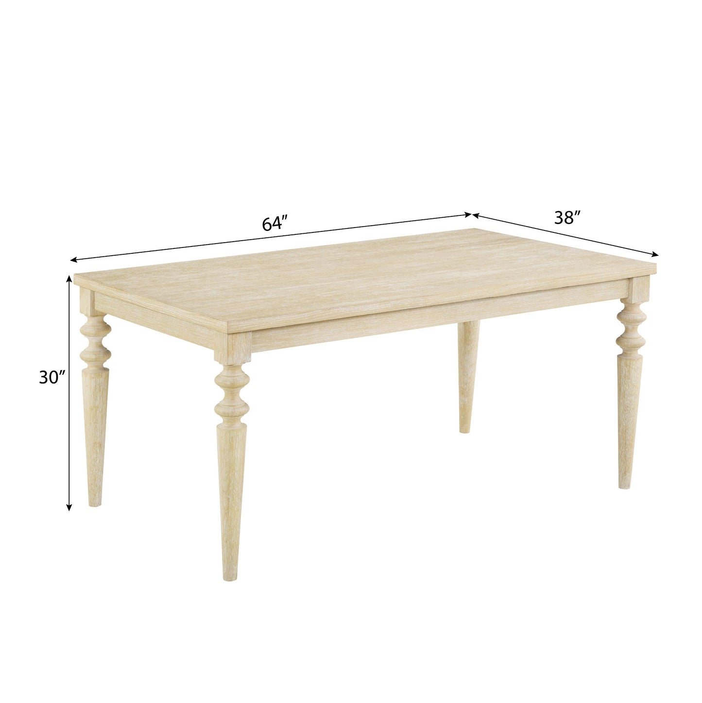 Roundhill Furniture Amonia 7-piece Dining Set, Turned-Leg Dining Table with 6 Tufted Chairs